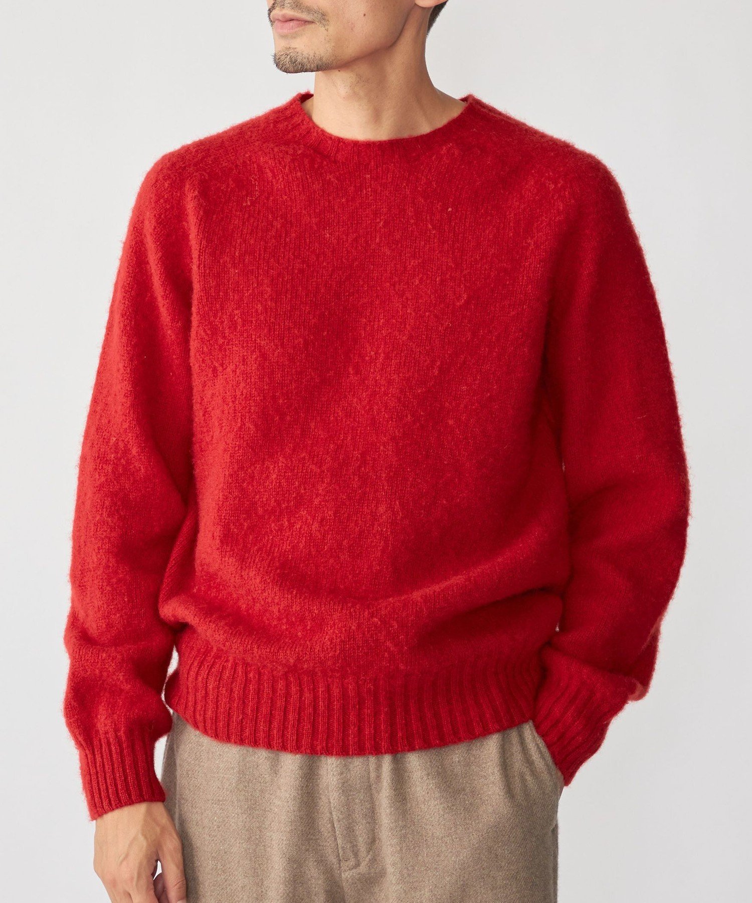 SHIPS｜【SHIPS別注】HARLEY OF SCOTLAND: ウール シャギー クルー