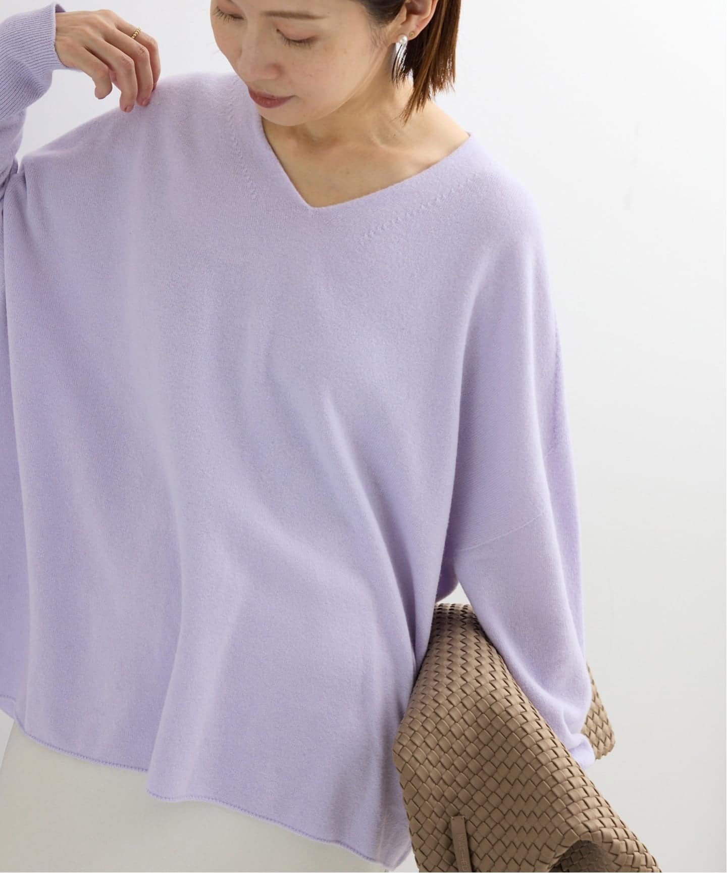 IENA｜《追加4》Fineニュージーウール ニュアンス Vプルオーバー