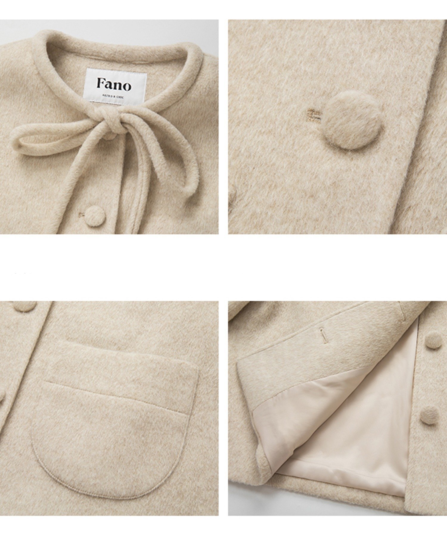 chuclla｜リボンタイ ショートコート FQ24W101 Fano Studios | Rakuten