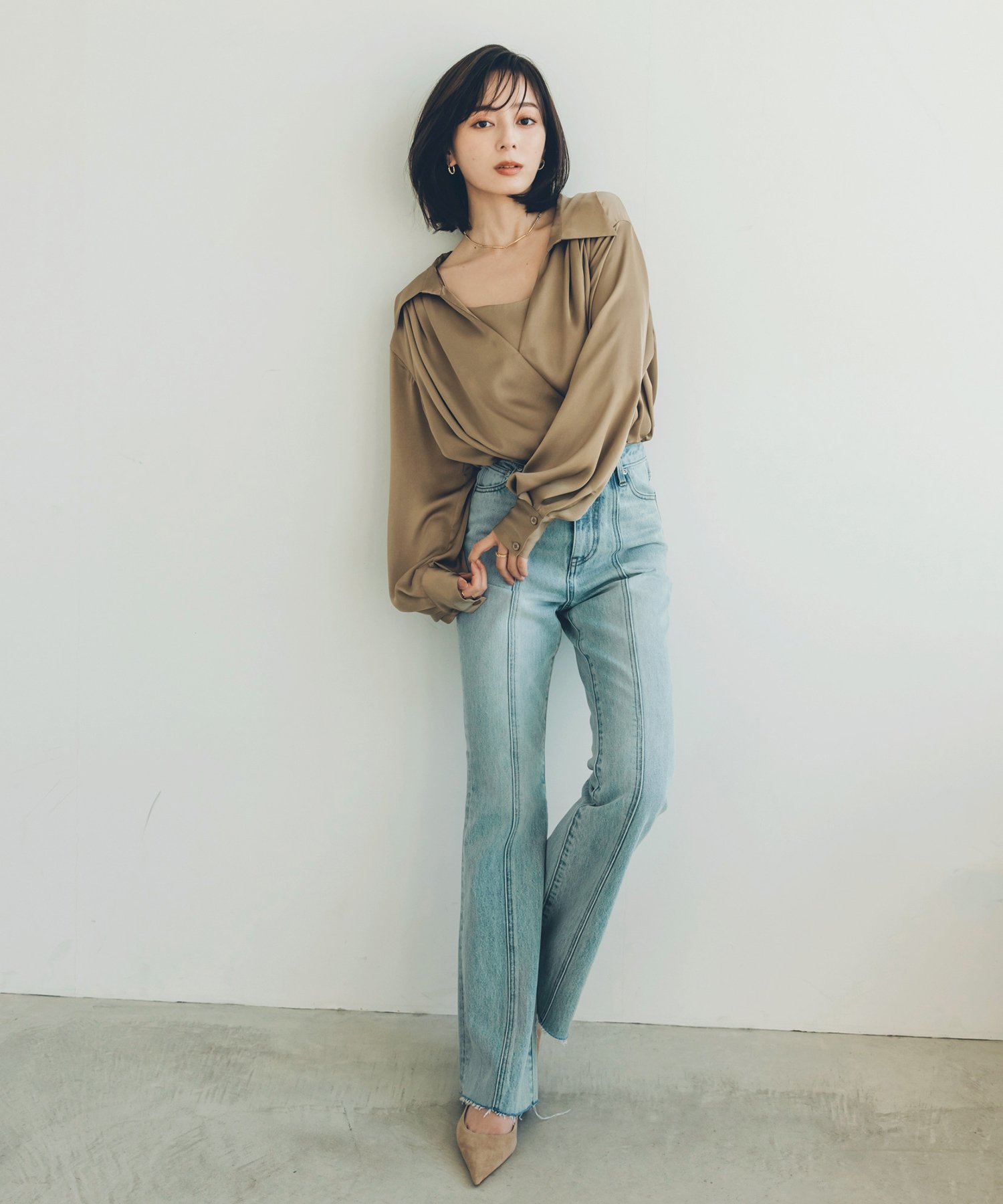 anuans｜センターシームセミフレアデニム | Rakuten Fashion(楽天