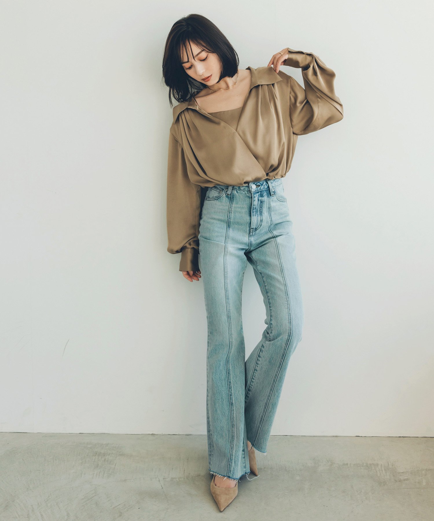 anuans｜センターシームセミフレアデニム | Rakuten Fashion(楽天