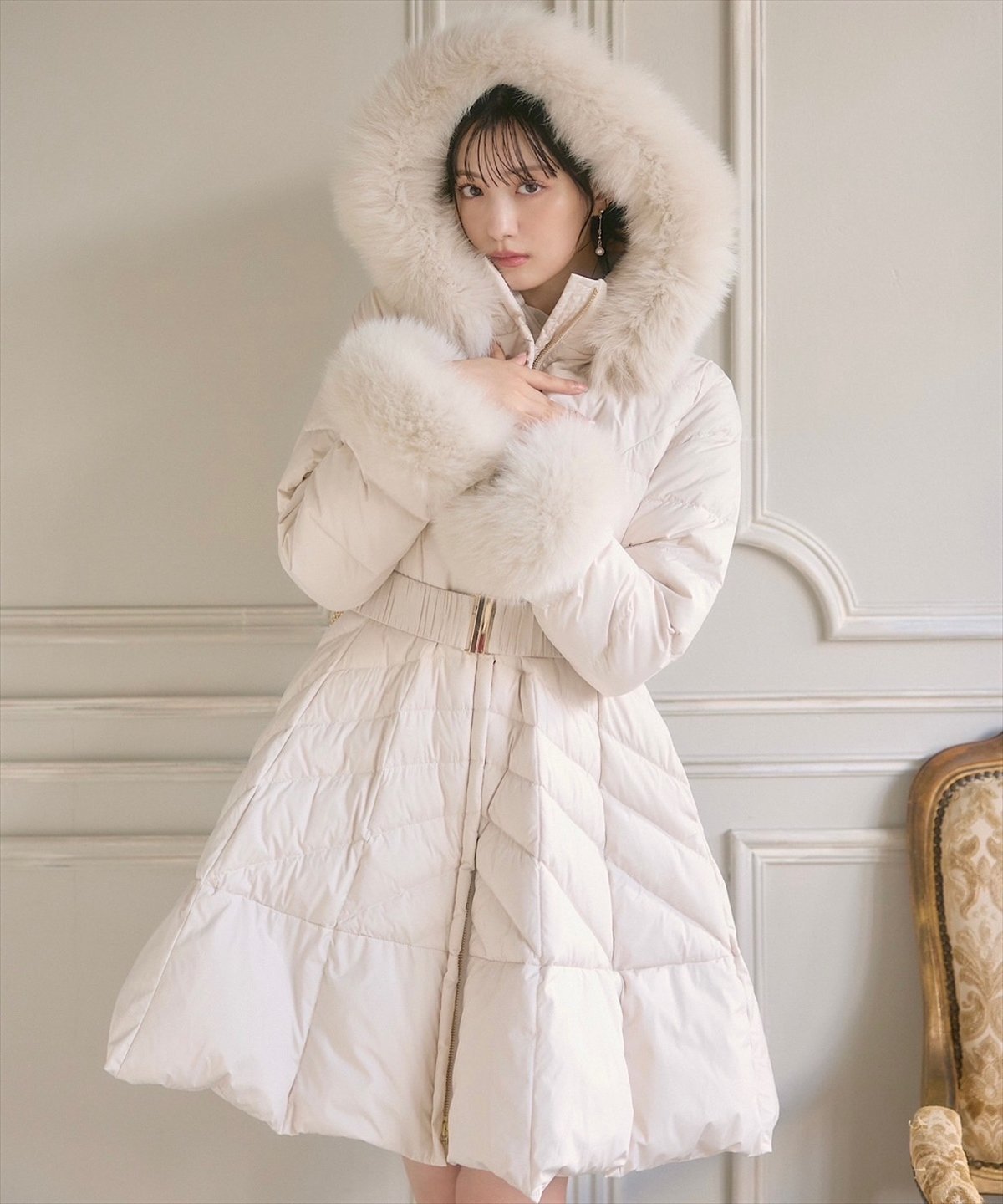 SWINGLE｜FOXファー付ドレスダウンコート | Rakuten Fashion(楽天