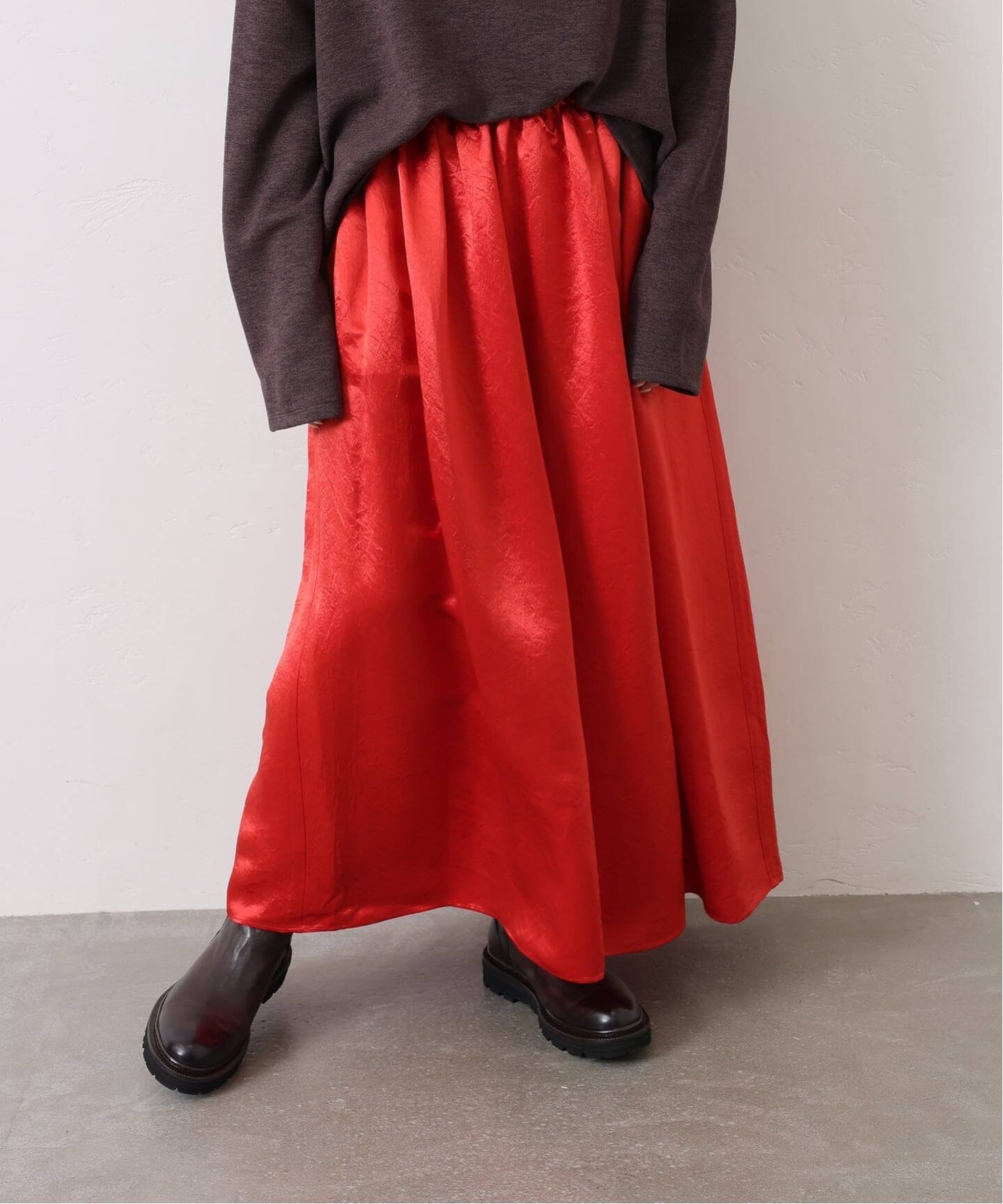 journal standard luxe｜ヴィンテージサテン ギャザースカート