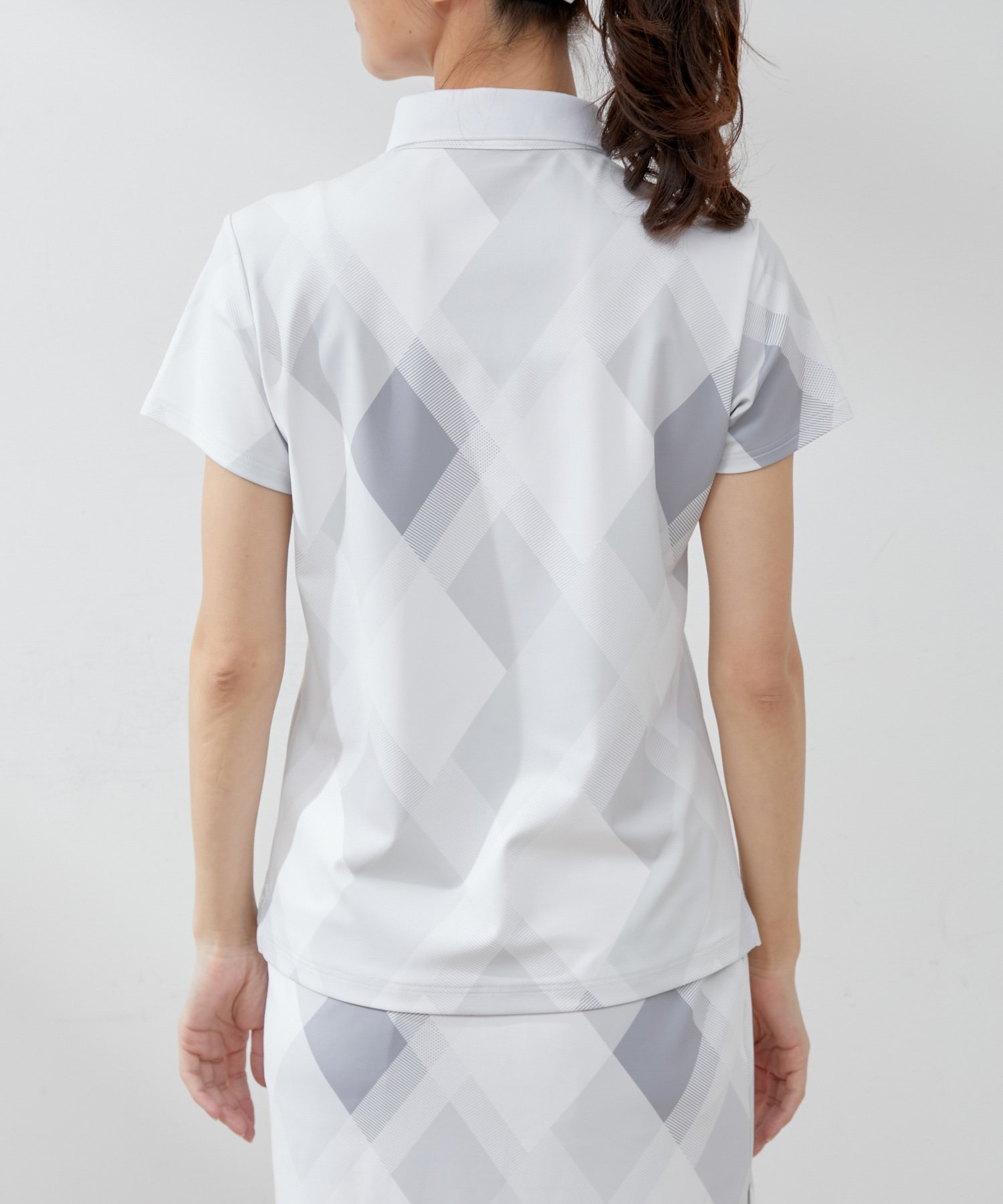 JUN&ROPE'｜【UV】【接触冷感】マルチアーガイル柄ポロ半袖プル