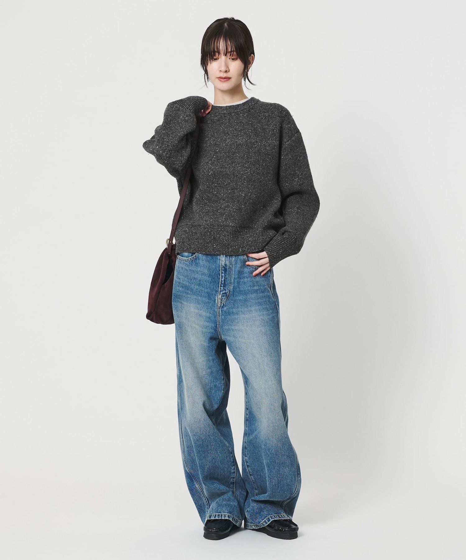 BEAUTY&YOUTH UNITED ARROWS｜ウールブレンド シルクネップ ニットプル