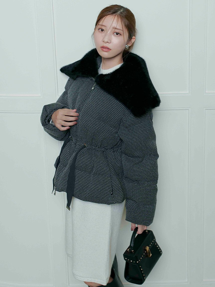 CELFORD｜ファー襟付きツイードショートコート | Rakuten Fashion(楽天