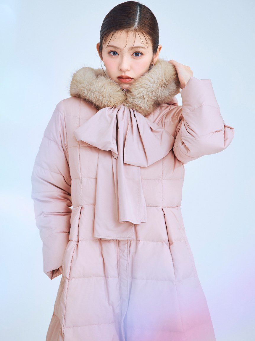 CELFORD｜【限定カラーあり】フードリボンロングダウンコート