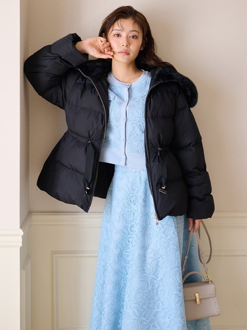 CELFORD｜【撥水加工】ファー襟付きキルティングショートコート