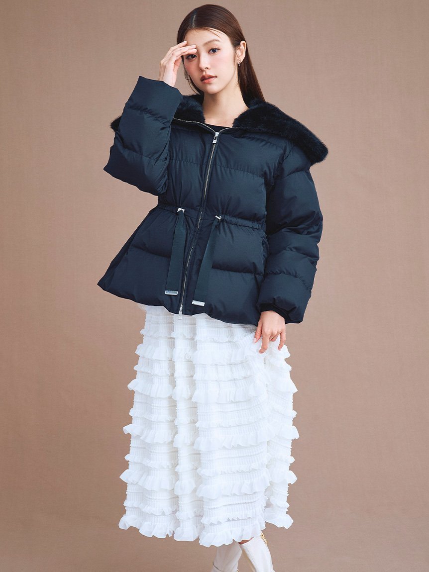 CELFORD｜【撥水加工】ファー襟付きキルティングショートコート