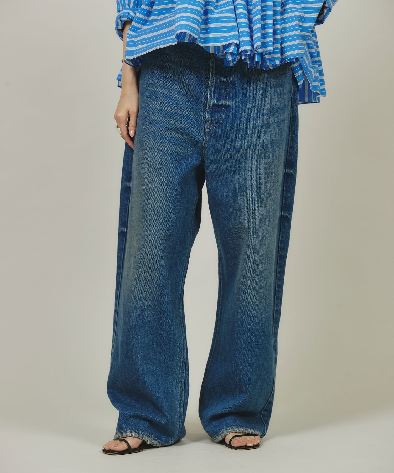 &RC ワイドルーズデニムパンツ ダークグレー Curensology（カレンソロジー） ジーンズ デニム デニムパンツ /「＆RC