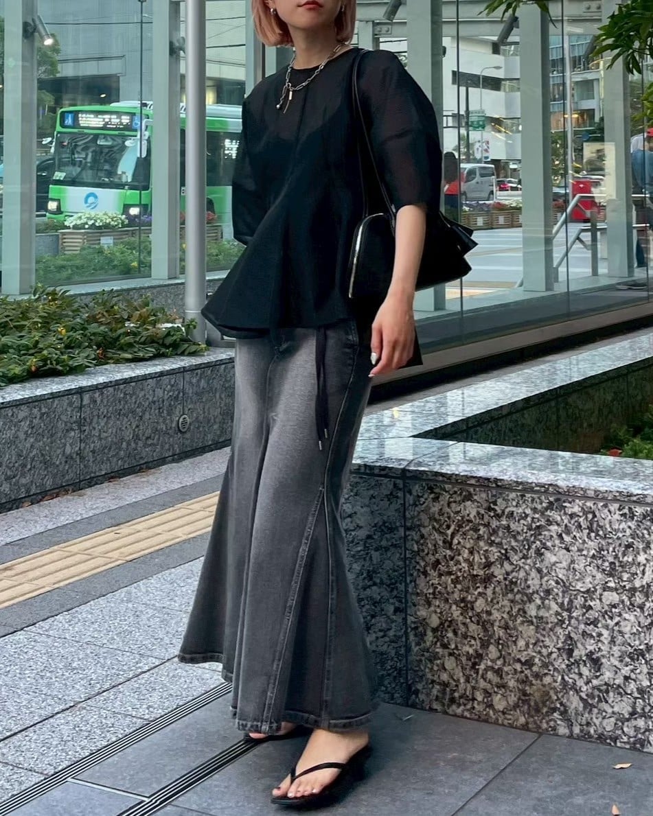 LE CIEL BLEU｜シアージャカードブラウス / Sheer Jacquard Blouse