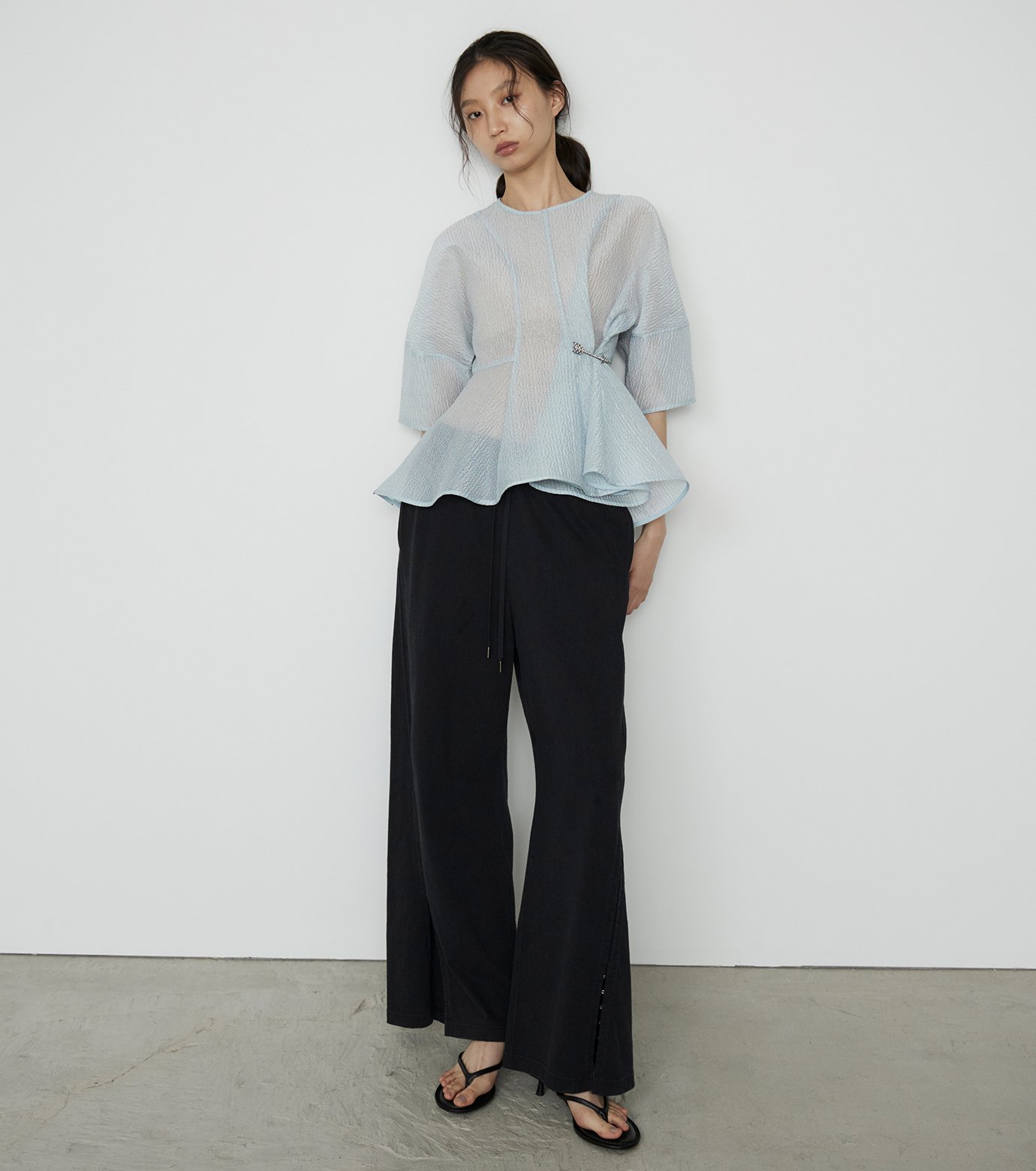 LE CIEL BLEU｜シアージャカードブラウス / Sheer Jacquard Blouse