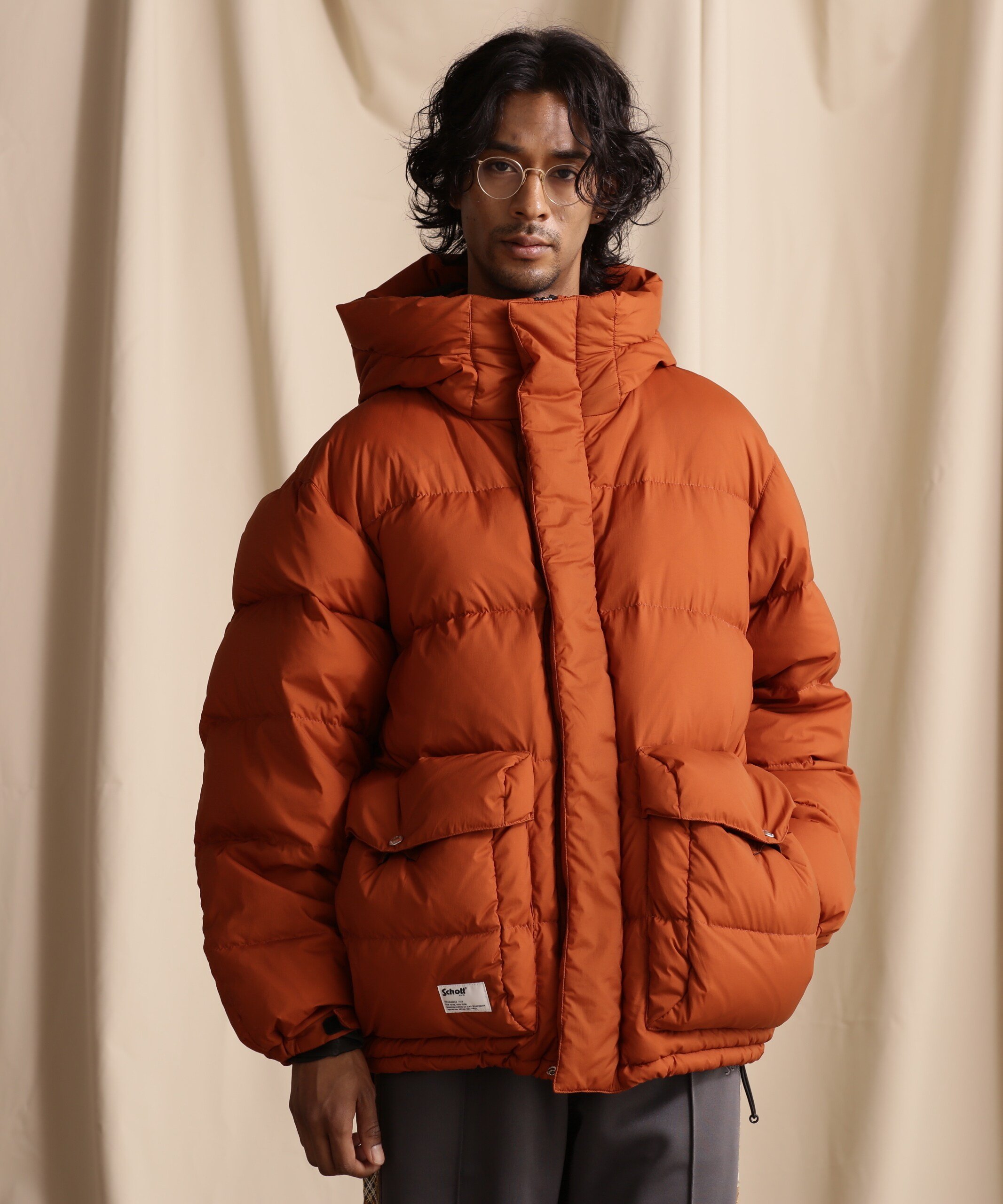 Schott｜TOP TIRE HOODED DOWN JACKET/トップティア フードダウン