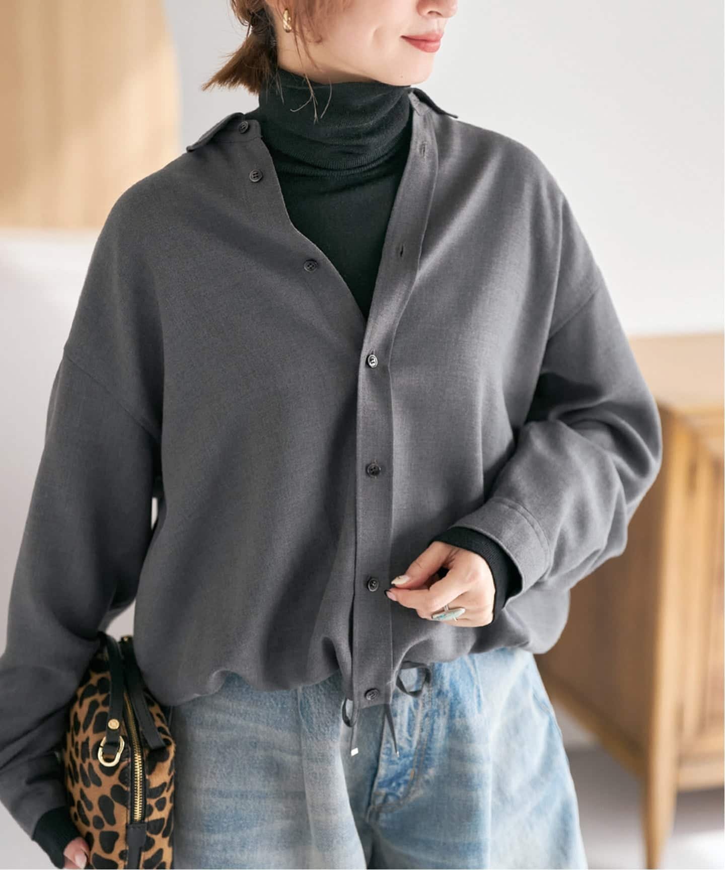 Spick & Span｜《追加》ウールライクヘムギャザーシャツ | Rakuten