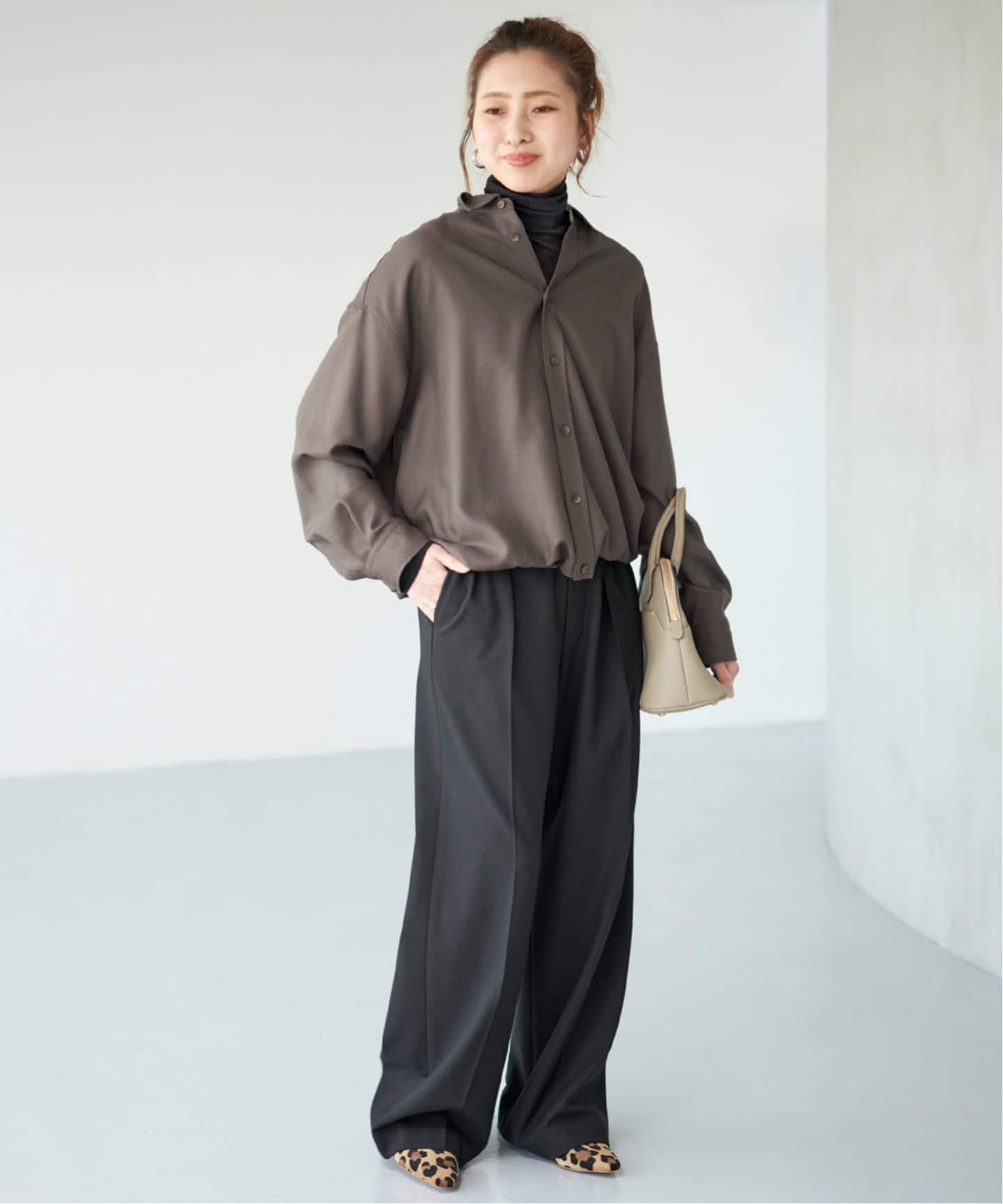 Spick & Span｜《追加》ウールライクヘムギャザーシャツ | Rakuten