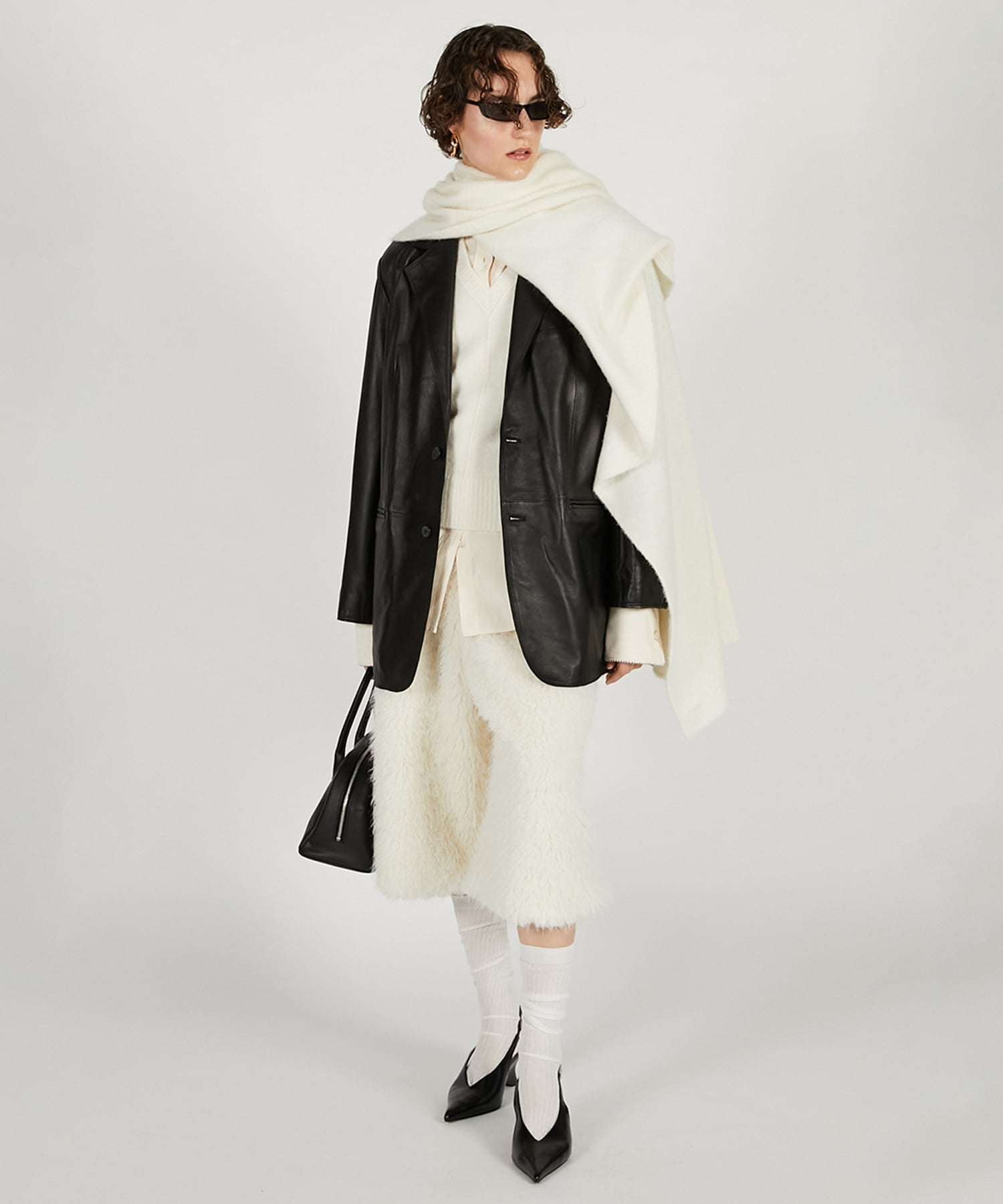 PRANK PROJECT｜オーバーカラーシープレザージャケットコート