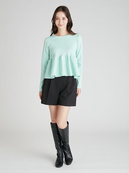 CELFORD｜【ウォッシャブル】ホットフィットビジューペプラムニット