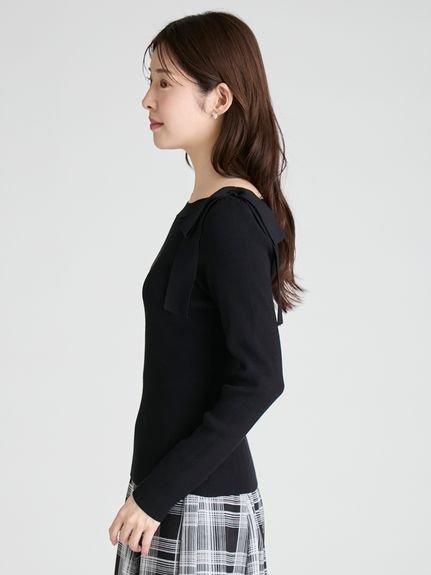 CELFORD｜【ウォッシャブル】ショルダーリボンニットプルオーバー