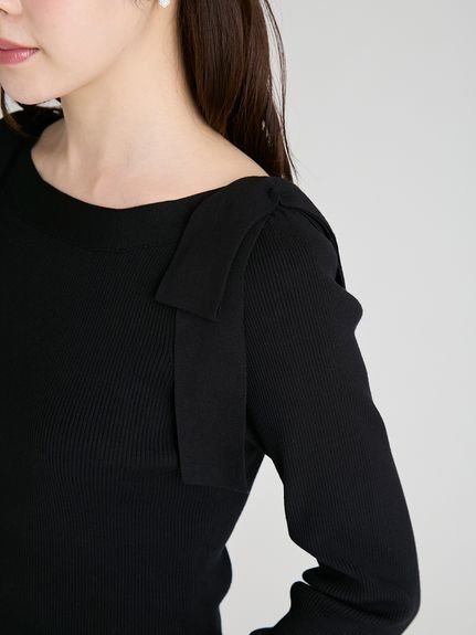 CELFORD｜【ウォッシャブル】ショルダーリボンニットプルオーバー