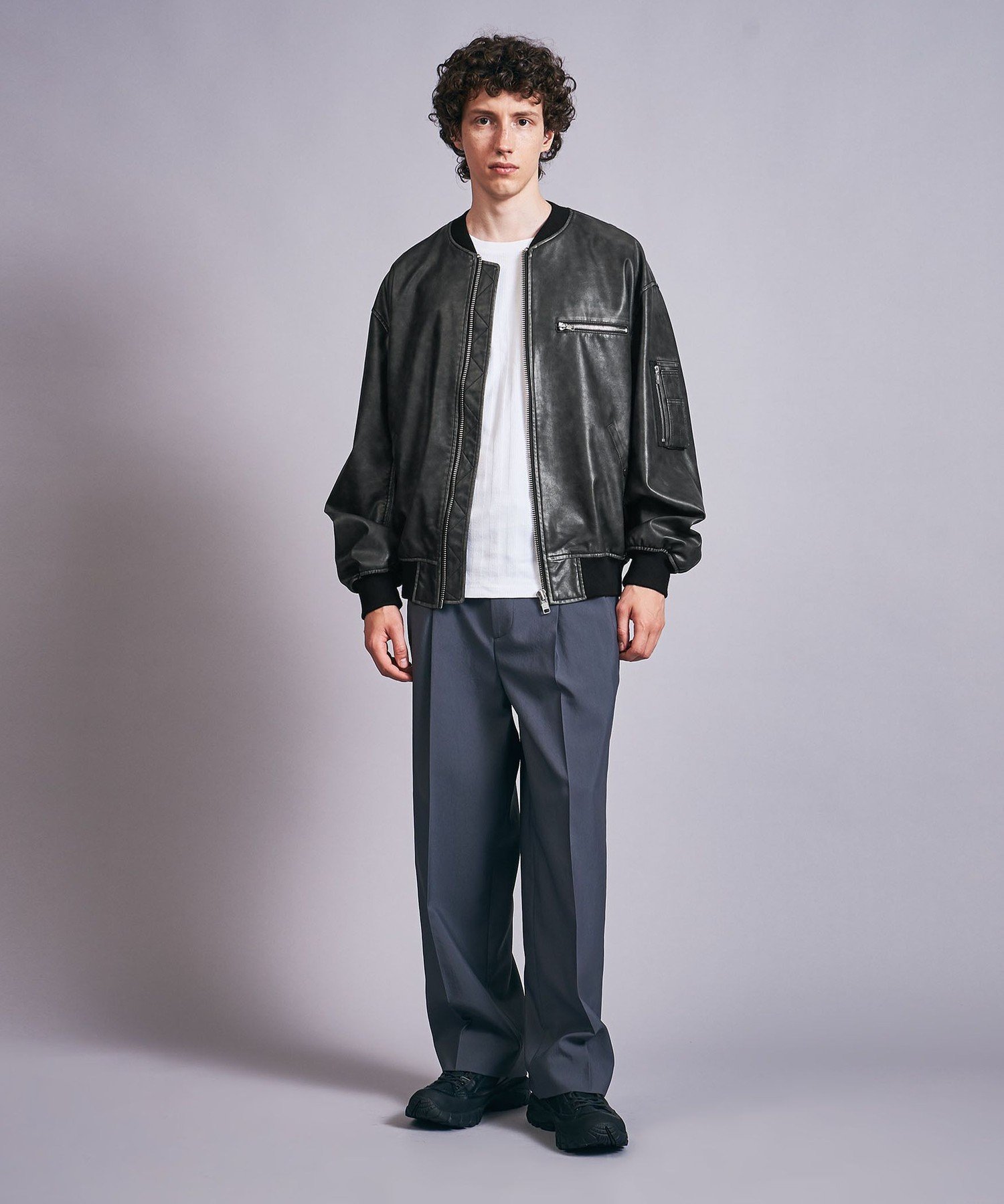 UNITED ARROWS LTD. OUTLET｜レザーライク ボンバー ジャケット