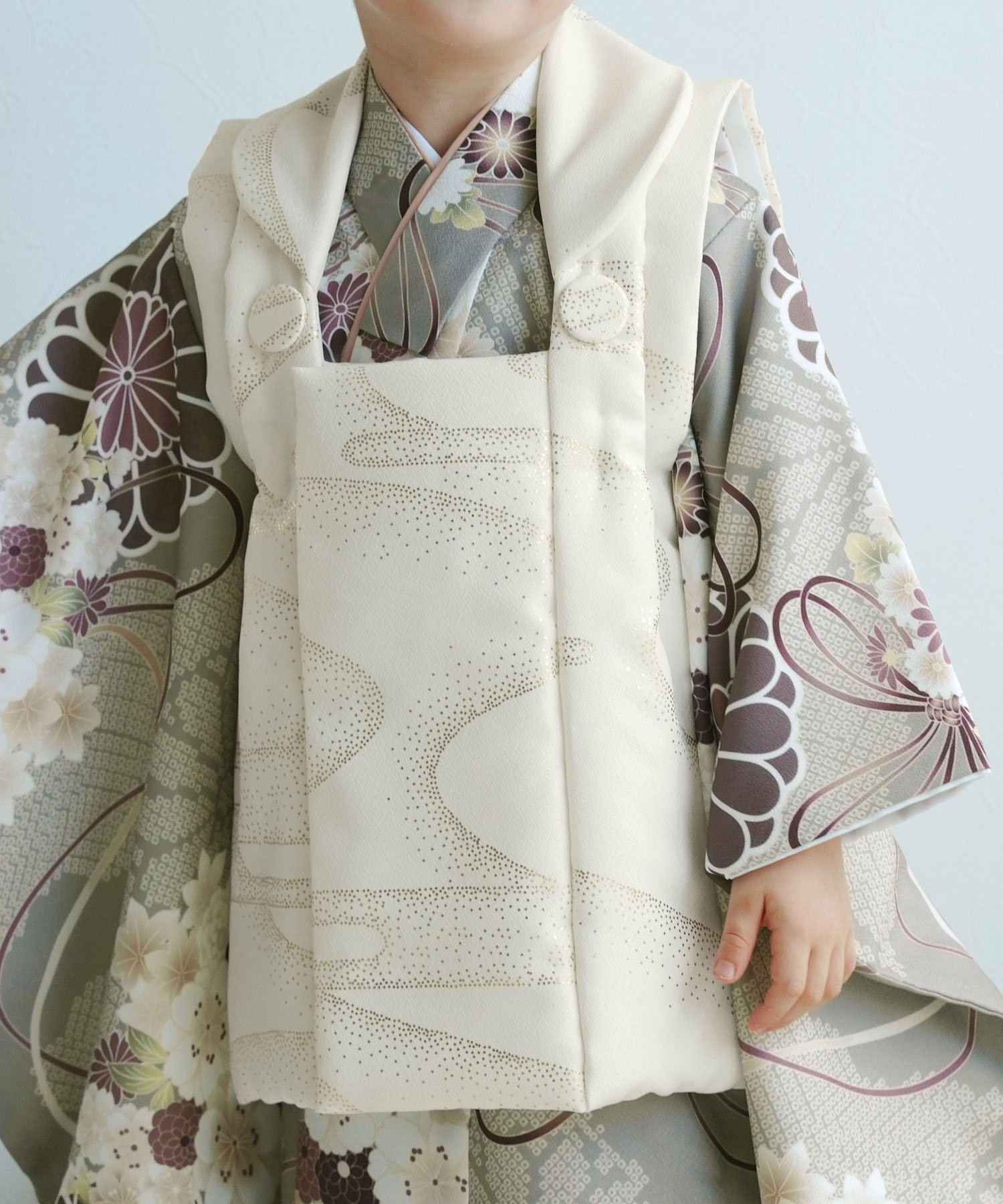 utatane｜ひよこ商店 七五三 着物 3歳 男の子 被布フルセット クリーム