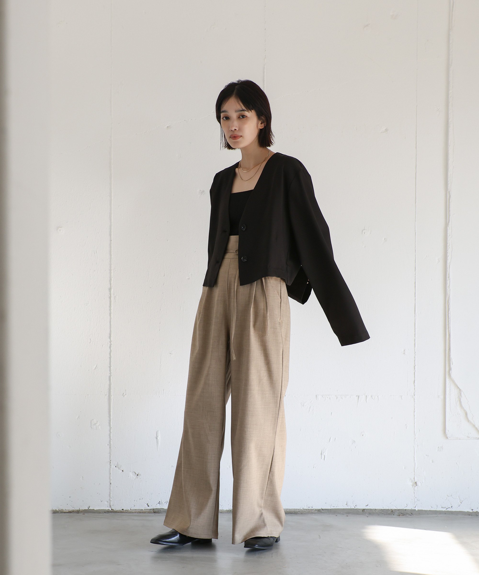 SELECT MOCA｜【Et】ノーカラージャケット*タックサロペット