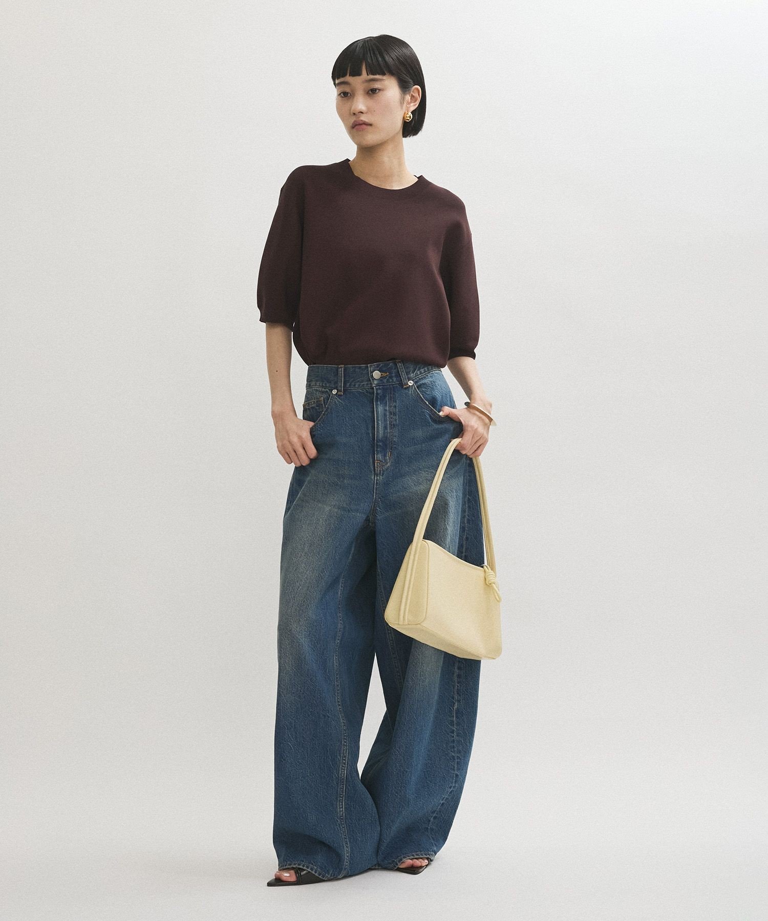 ADAM ET ROPE'｜【サステナブル】バックタックワイドデニム | Rakuten