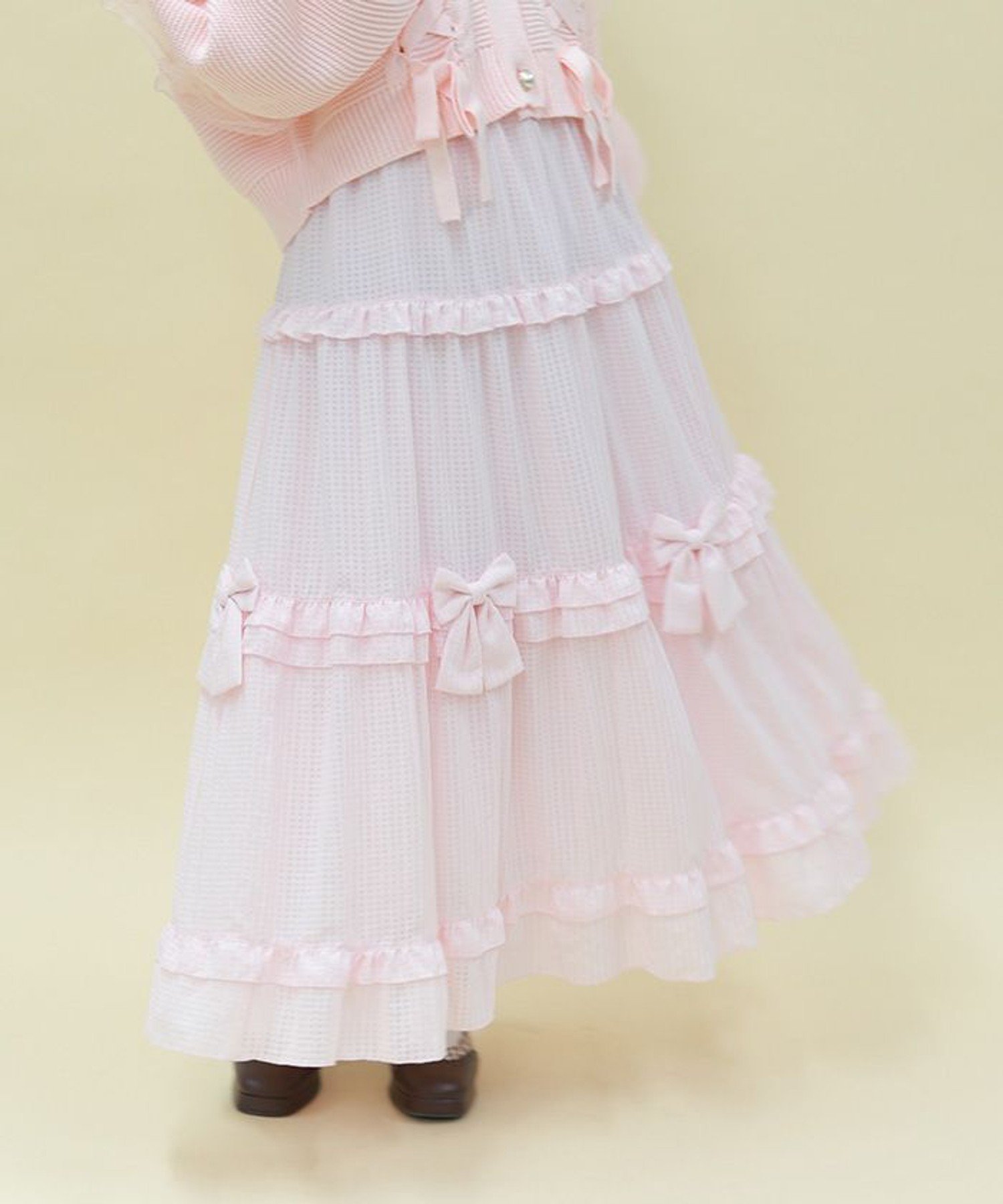 axes femme｜シアーギンガムティアードスカート | Rakuten Fashion