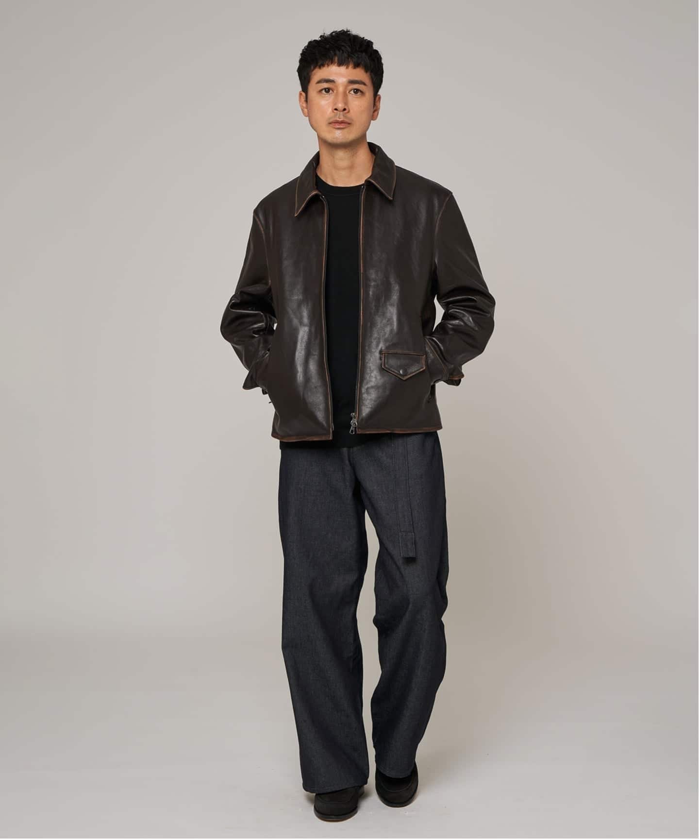 EDIFICE｜ラムレザー フレンチアンティーク ライダースジャケット