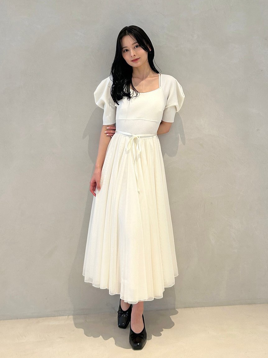 SNIDEL｜【Chacott】ニット×チュールコンビワンピース | Rakuten