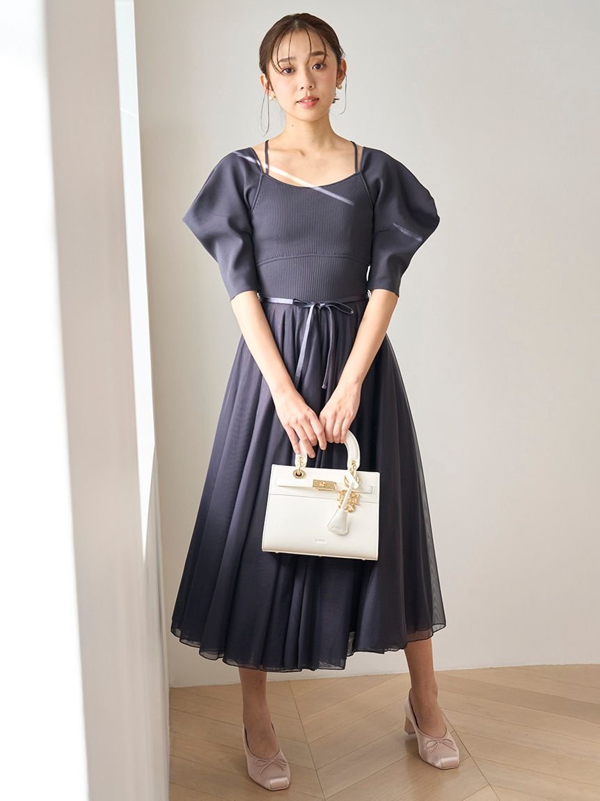 SNIDEL｜【Chacott】ニット×チュールコンビワンピース | Rakuten