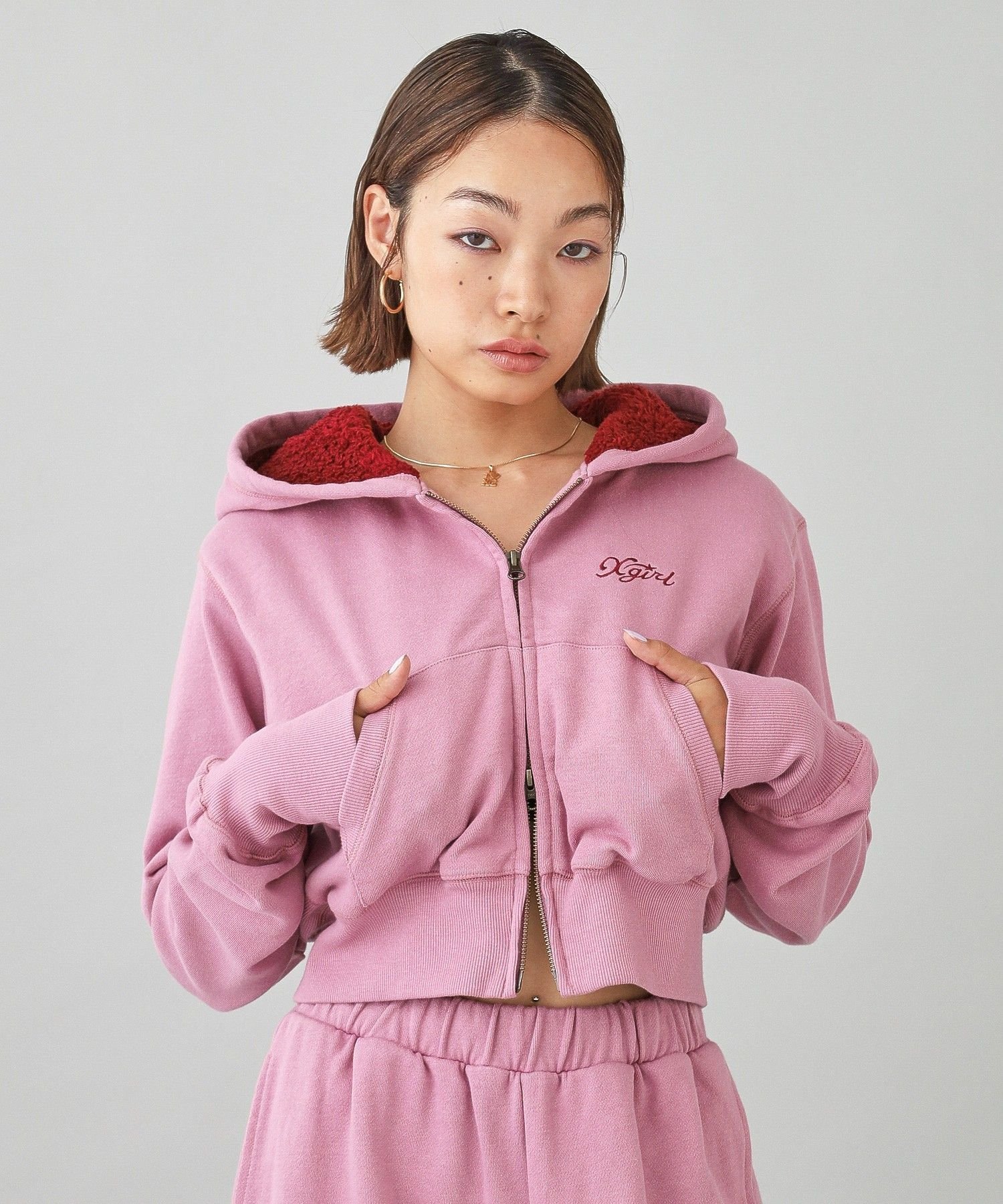 X-girl｜LINING BOA COMPACT ZIP UP HOODIE | Rakuten Fashion(楽天
