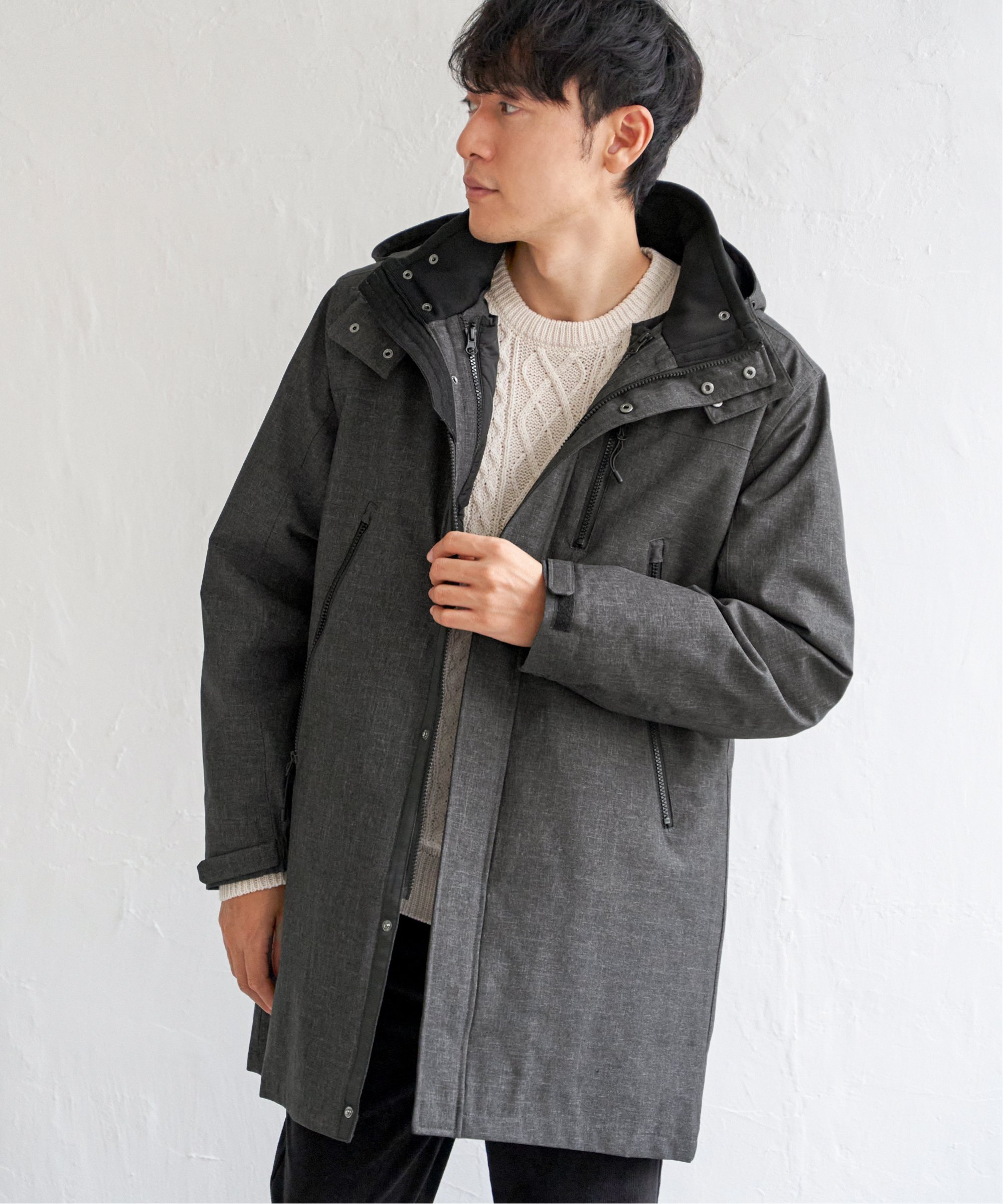 ikka｜【撥水】sorona(R) 3WAYロングコート | Rakuten Fashion(楽天
