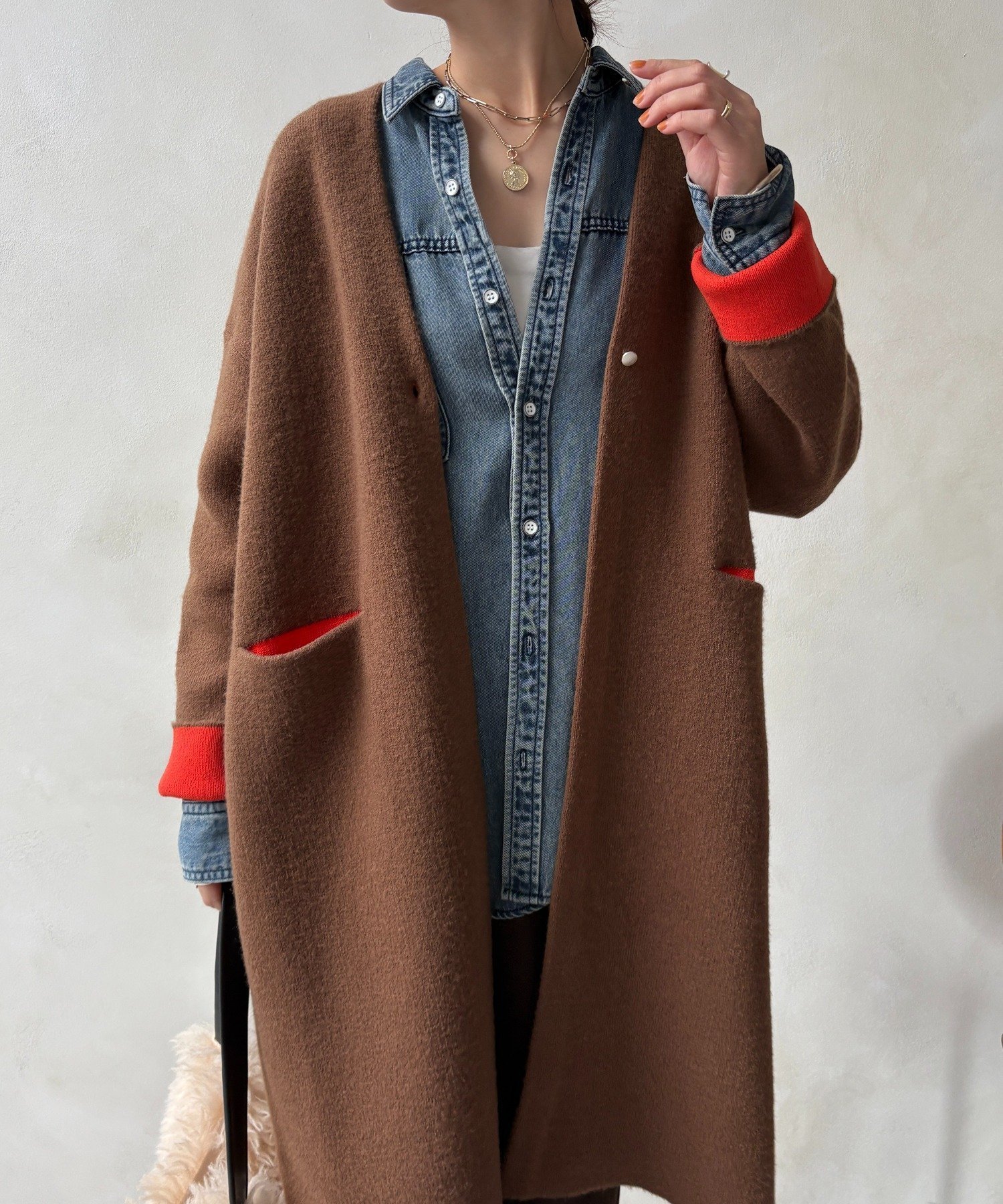 DOUDOU｜ダブルフェイスニットガウン | Rakuten Fashion(楽天