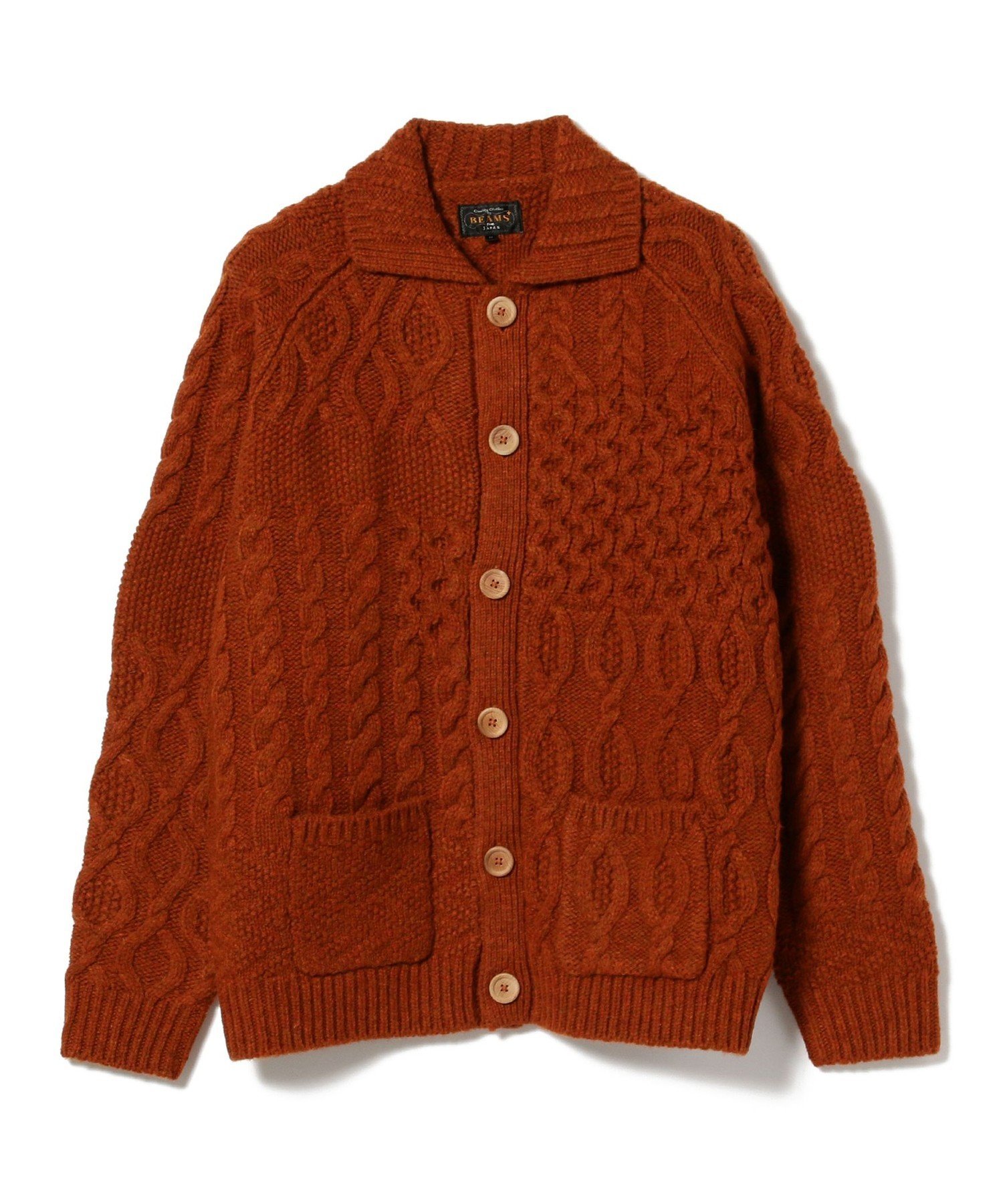 BEAMS MEN｜BEAMS PLUS / 3ゲージ マルチパターン アラン カーディガン