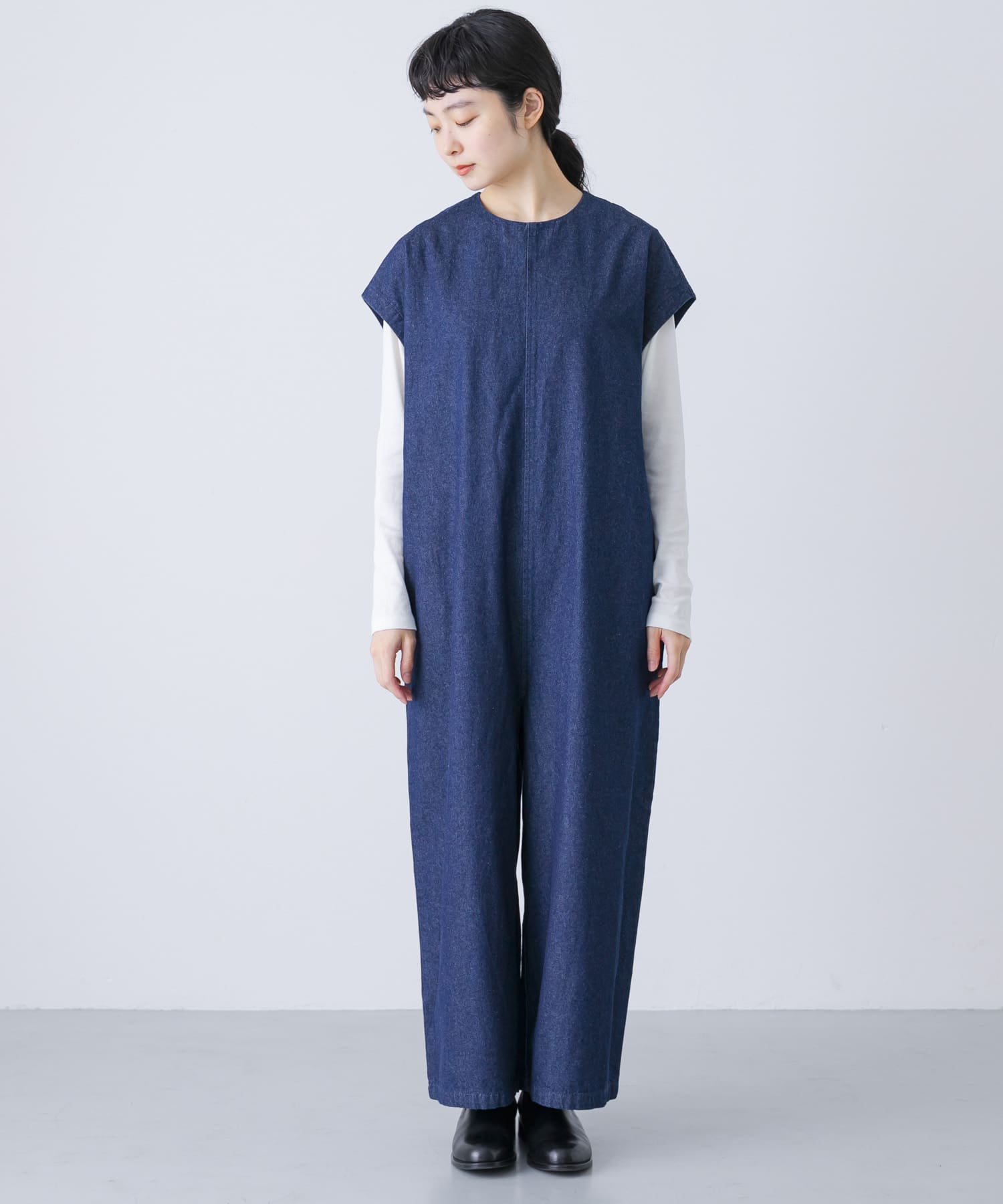 かぐれ｜『2サイズ展開』デニムワイドオールインワン | Rakuten