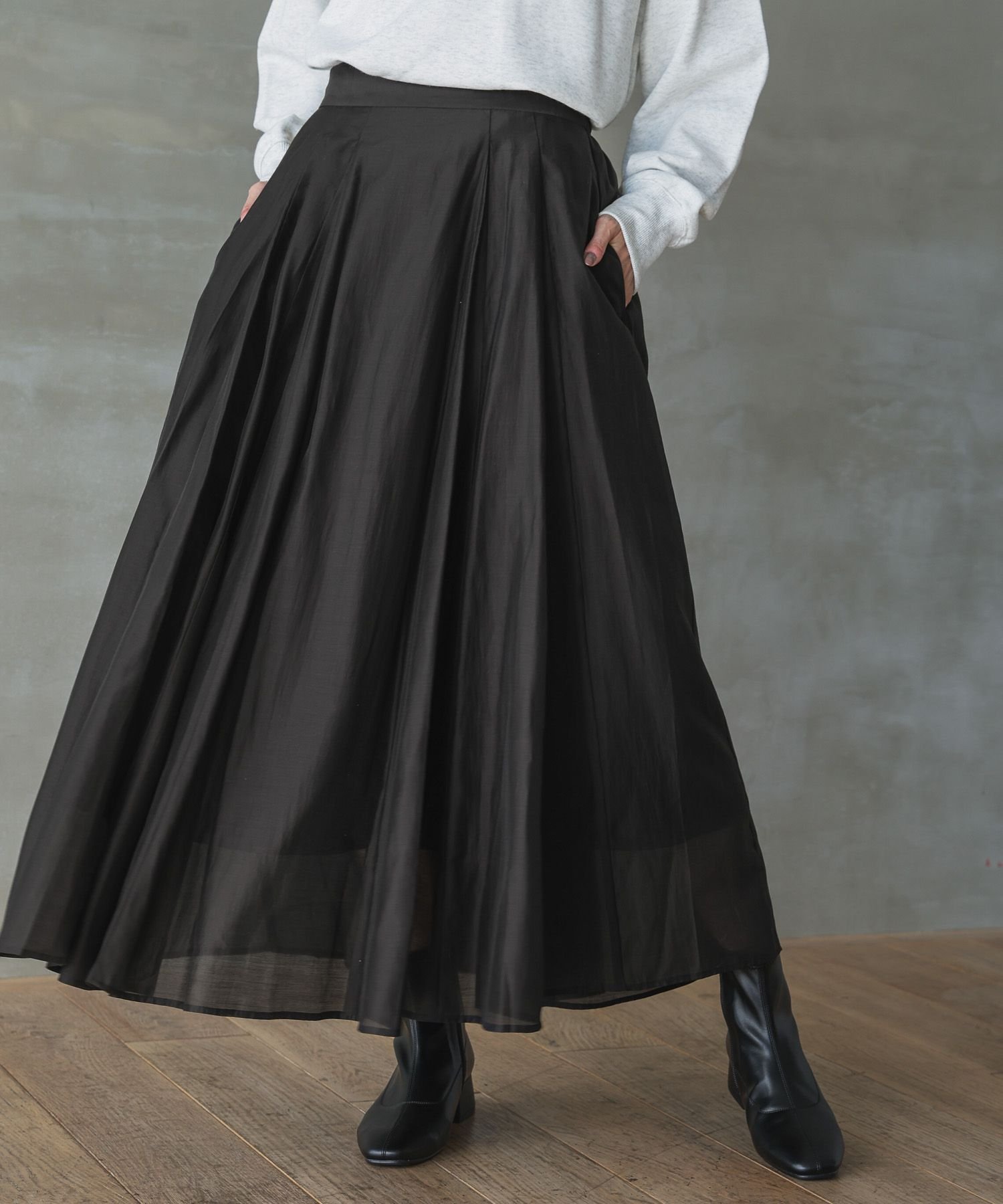 GLOBAL WORK｜シアータックフレアスカート/253432 | Rakuten Fashion