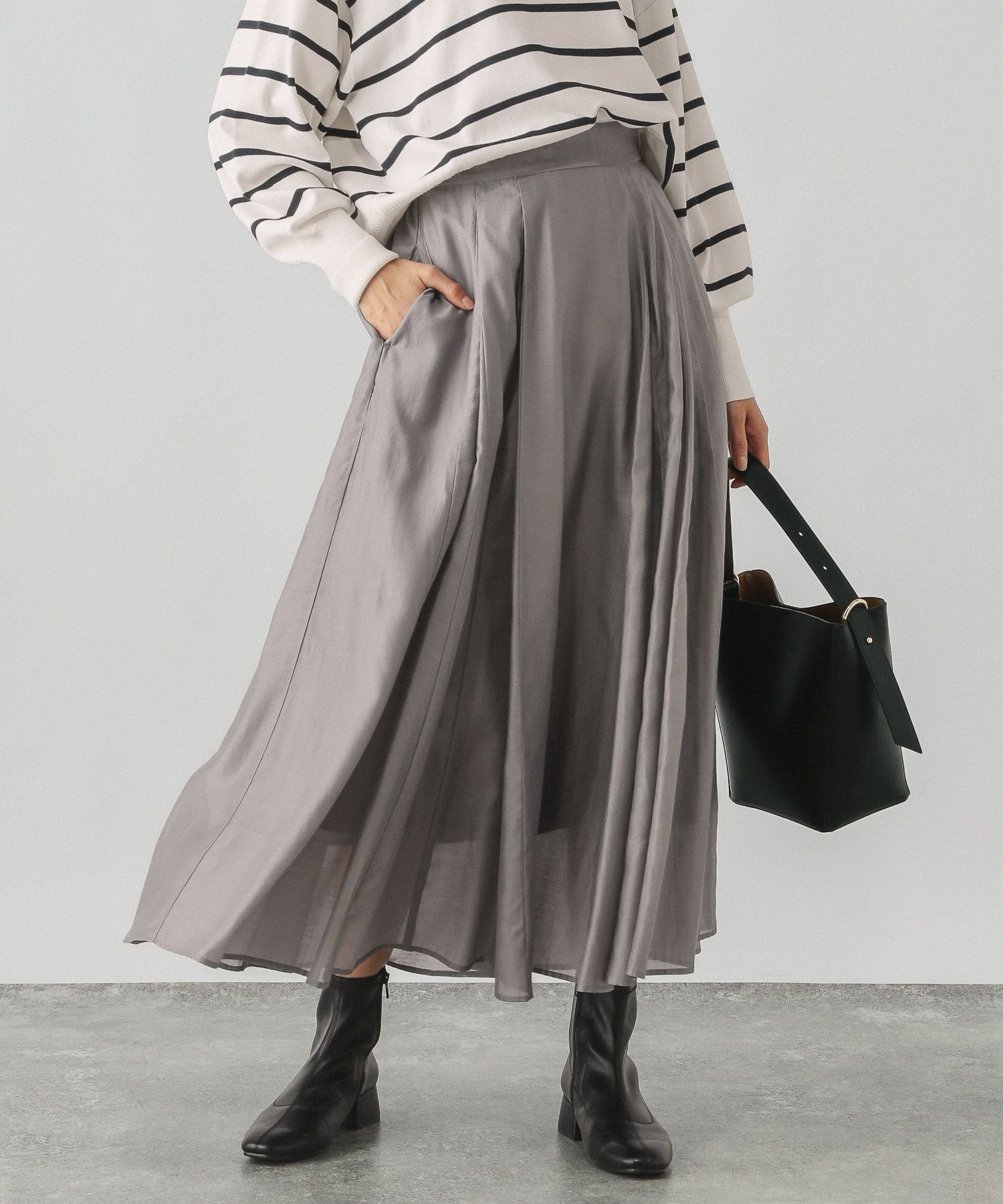 GLOBAL WORK｜シアータックフレアスカート/253432 | Rakuten Fashion