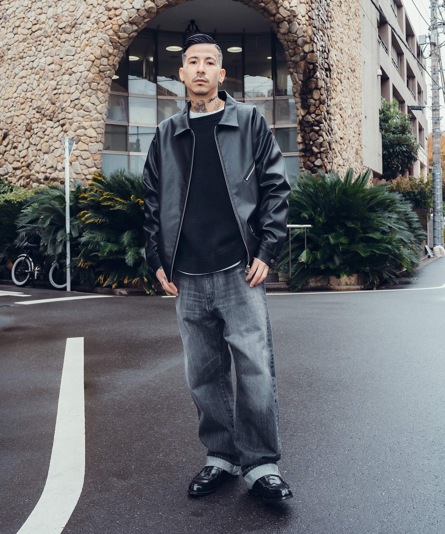 Subciety｜Fake leather zip jkt | Rakuten Fashion(楽天ファッション
