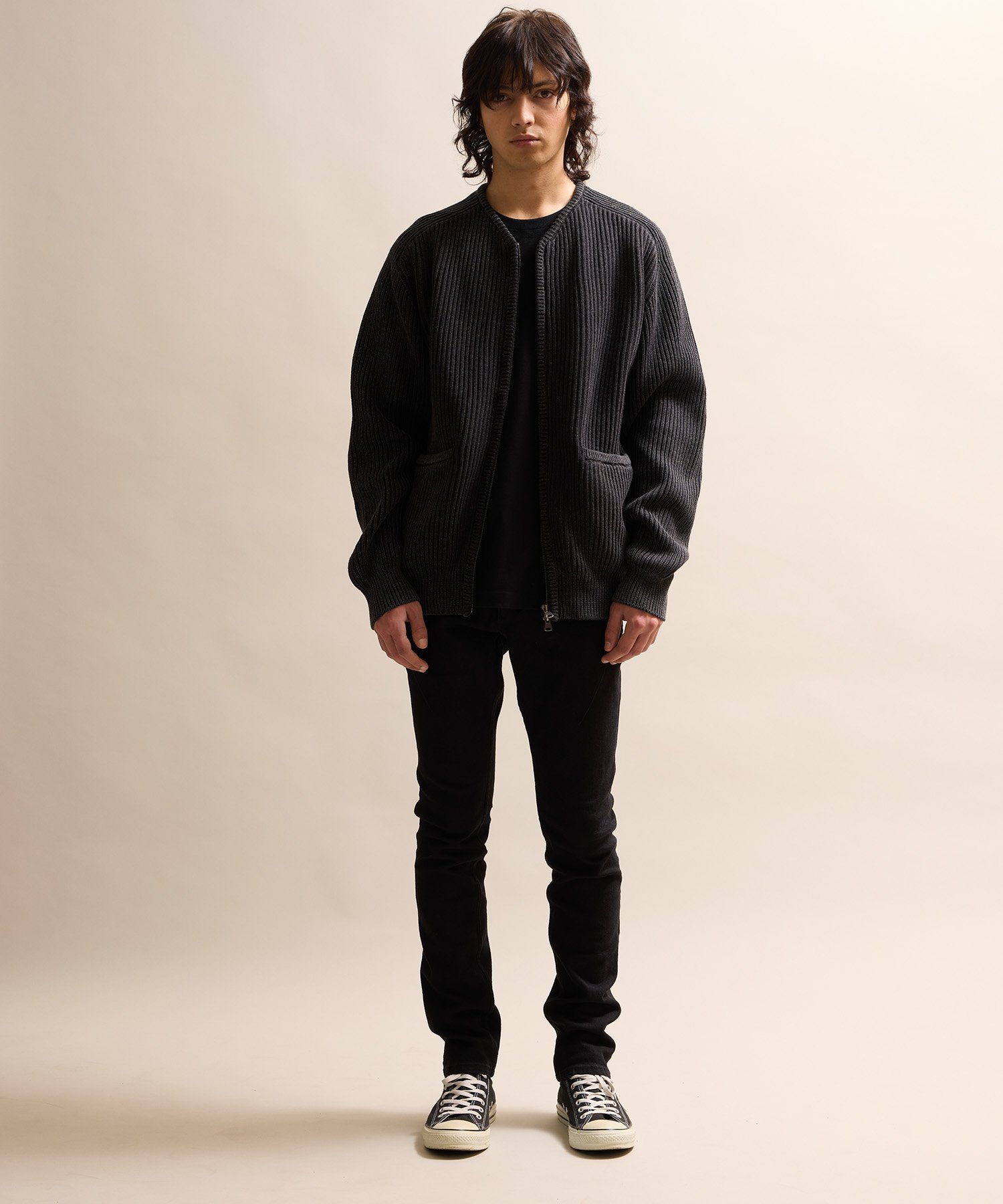 NUMBER (N)INE｜VINTAGE OVERDYE ACID WASH ZIP CARDIGAN | Rakuten