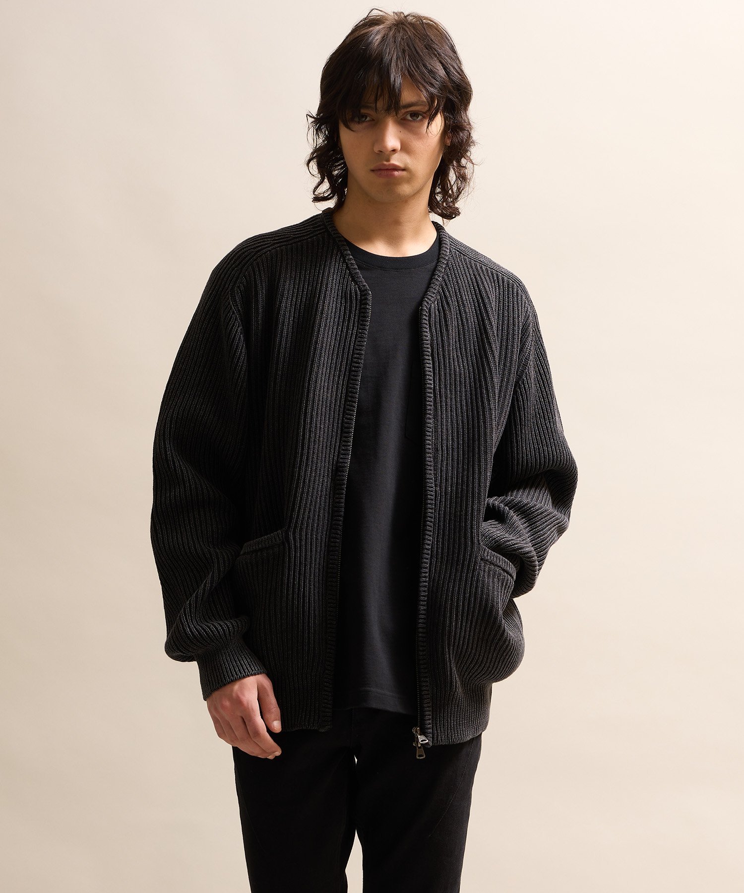 NUMBER (N)INE｜VINTAGE OVERDYE ACID WASH ZIP CARDIGAN | Rakuten