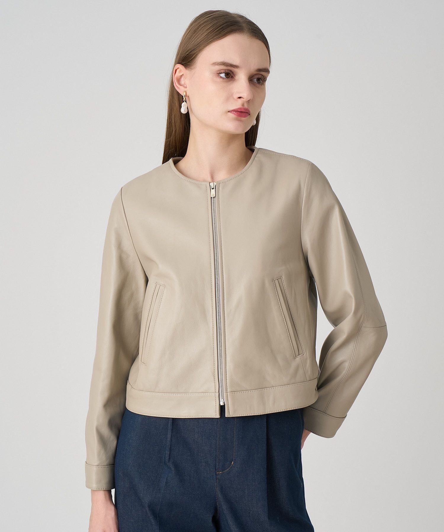 ANAYI｜ラムレザーファスナーブルゾン | Rakuten Fashion(楽天