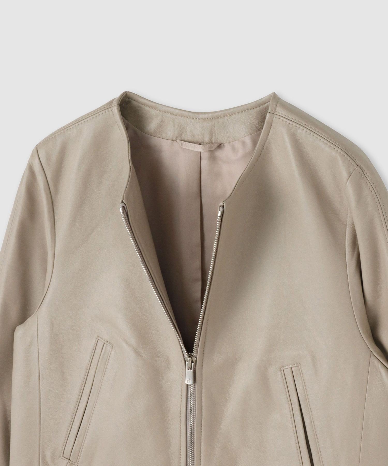 ANAYI ラムレザー ジップアップ ブルゾン 38 ラムレザードルマン