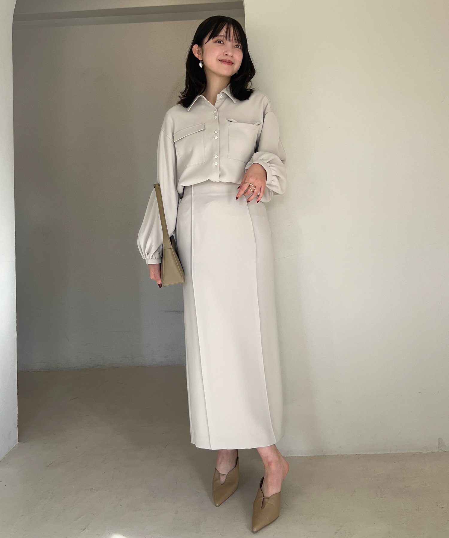 anuans｜ダブルサテンナロースカート | Rakuten Fashion(楽天