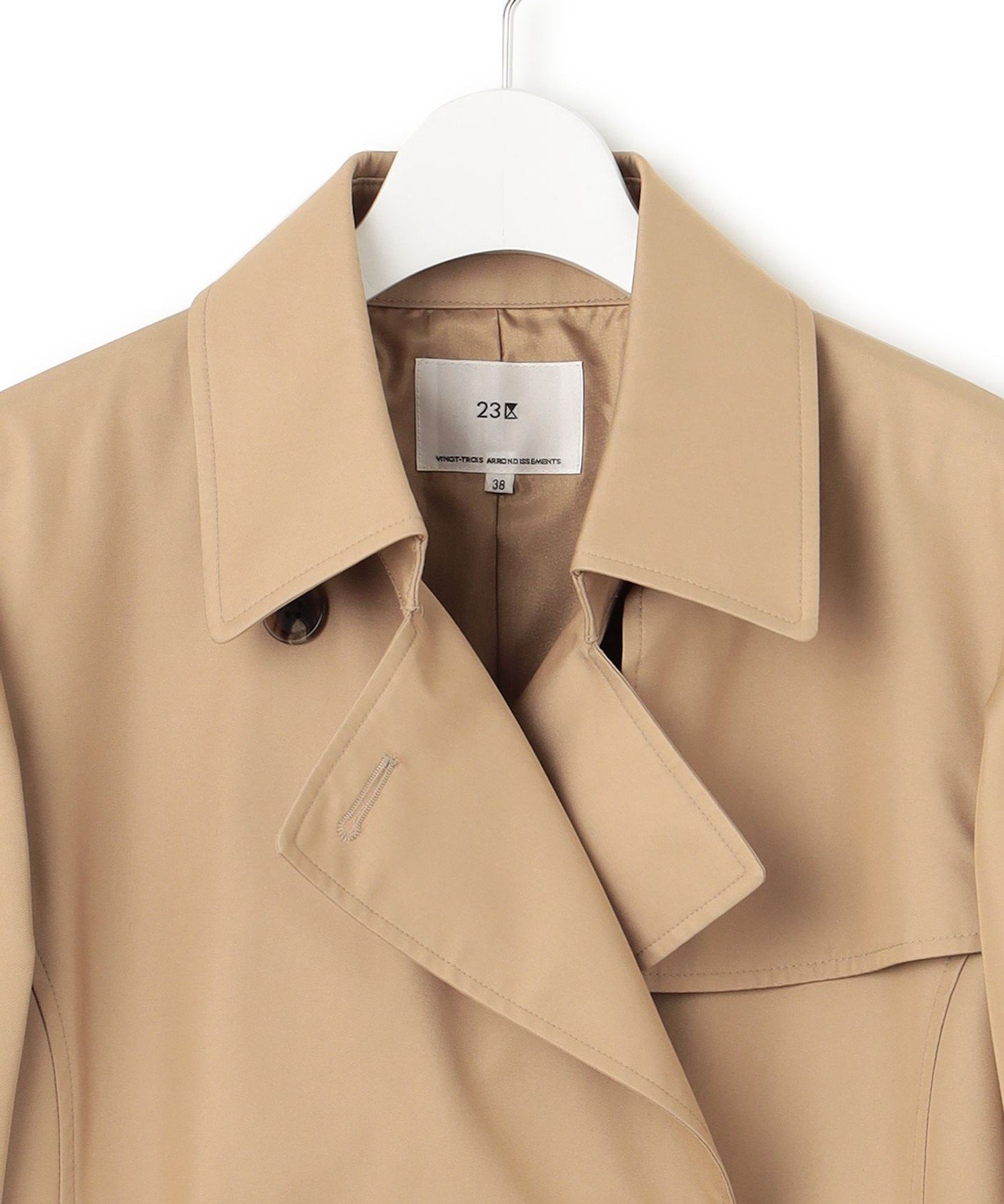 23区｜コットンポリエステルギャバジン ロング トレンチコート