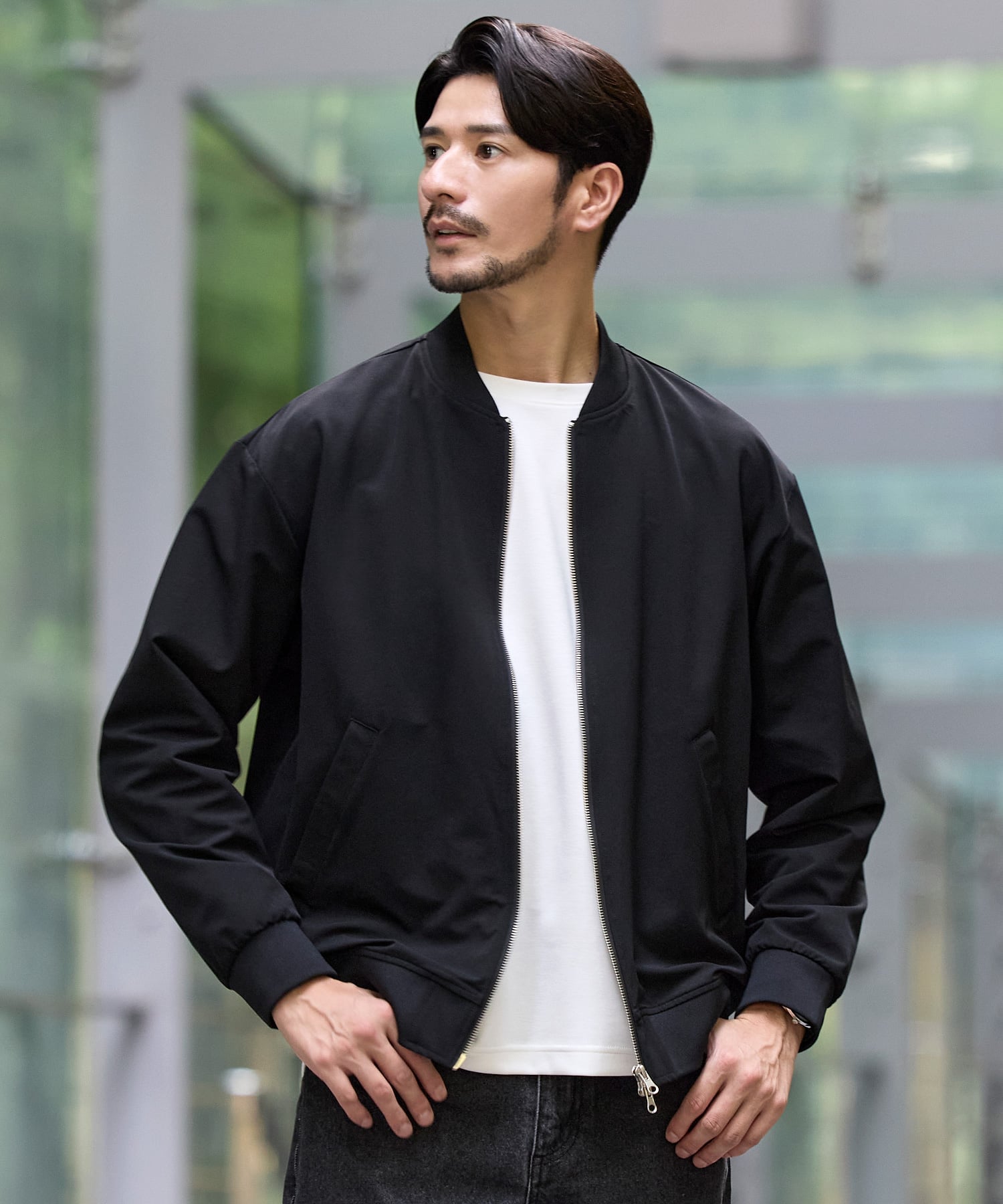 THE CASUAL｜ハイストレッチナイロン撥水MA-1ジャケット | Rakuten