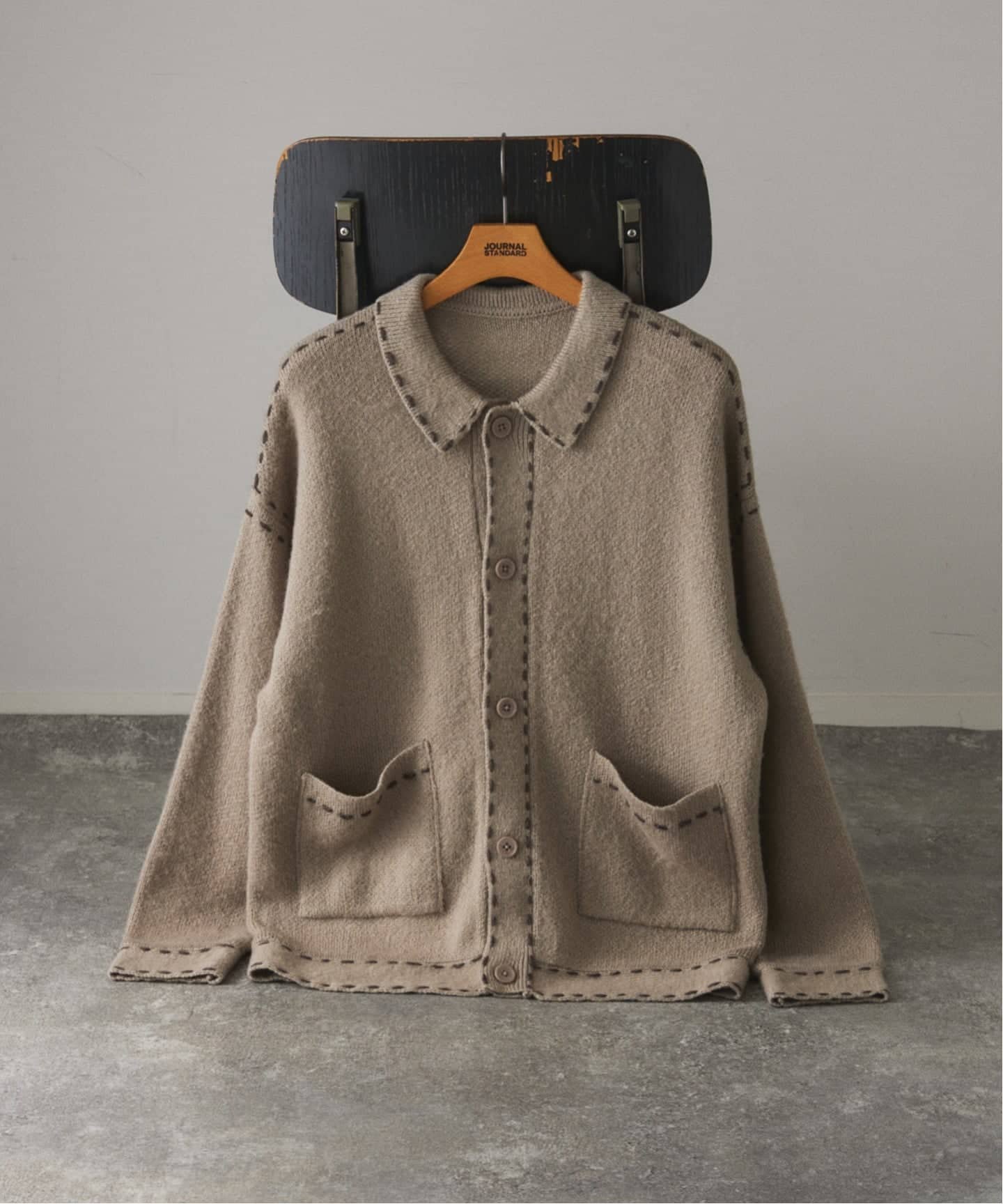 JOURNAL STANDARD｜ハンド ステッチ ブラッシュド カーディガン