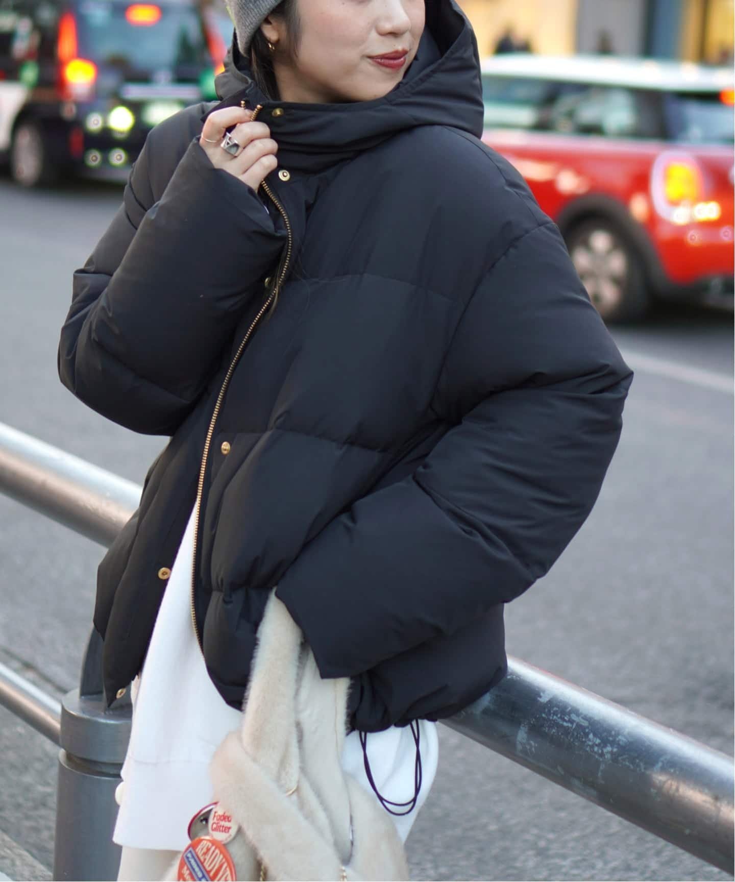 AP STUDIO｜フードダウンジャケット(ブラック) | Rakuten Fashion(楽天