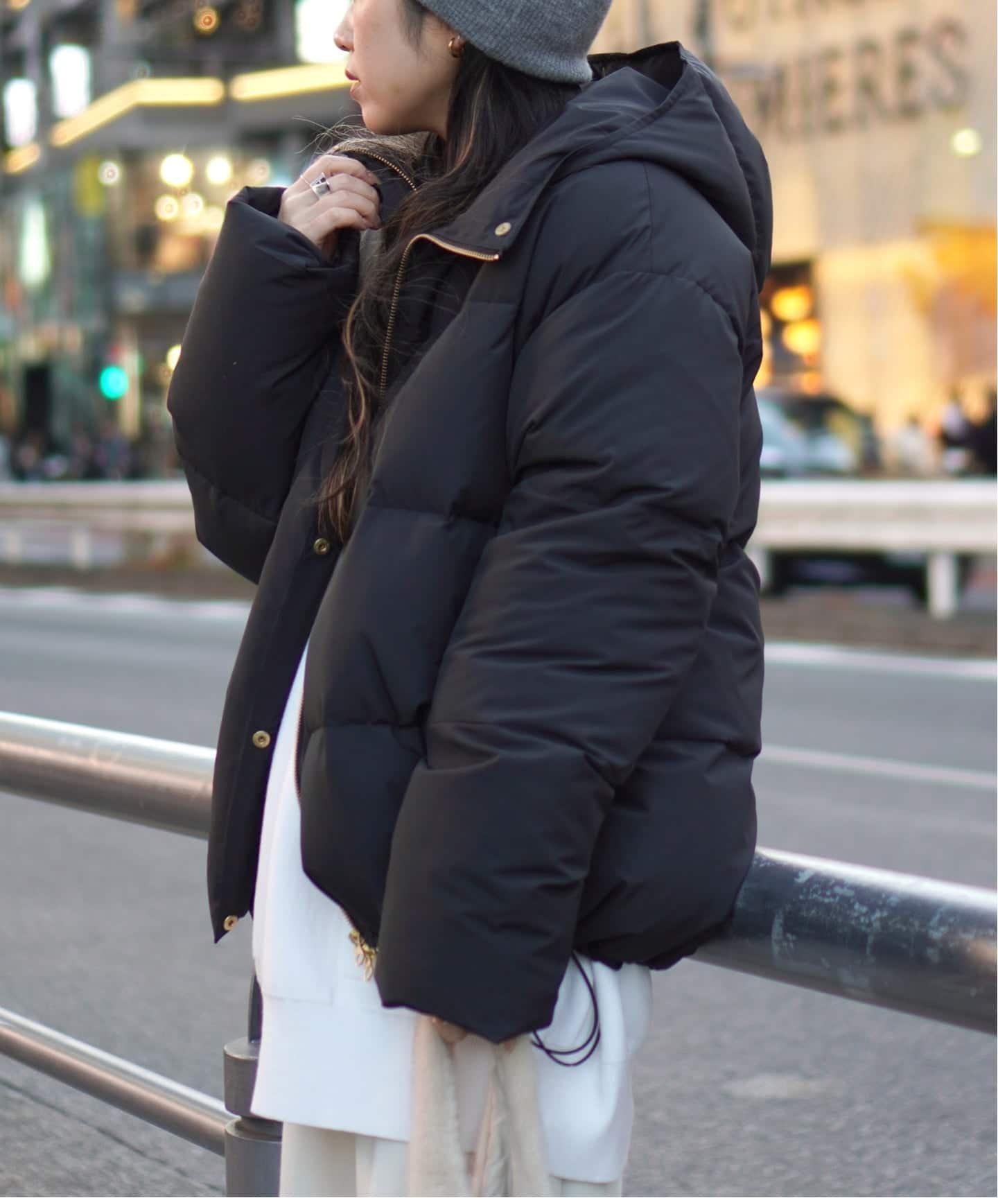 AP STUDIO｜フードダウンジャケット(ブラック) | Rakuten Fashion(楽天