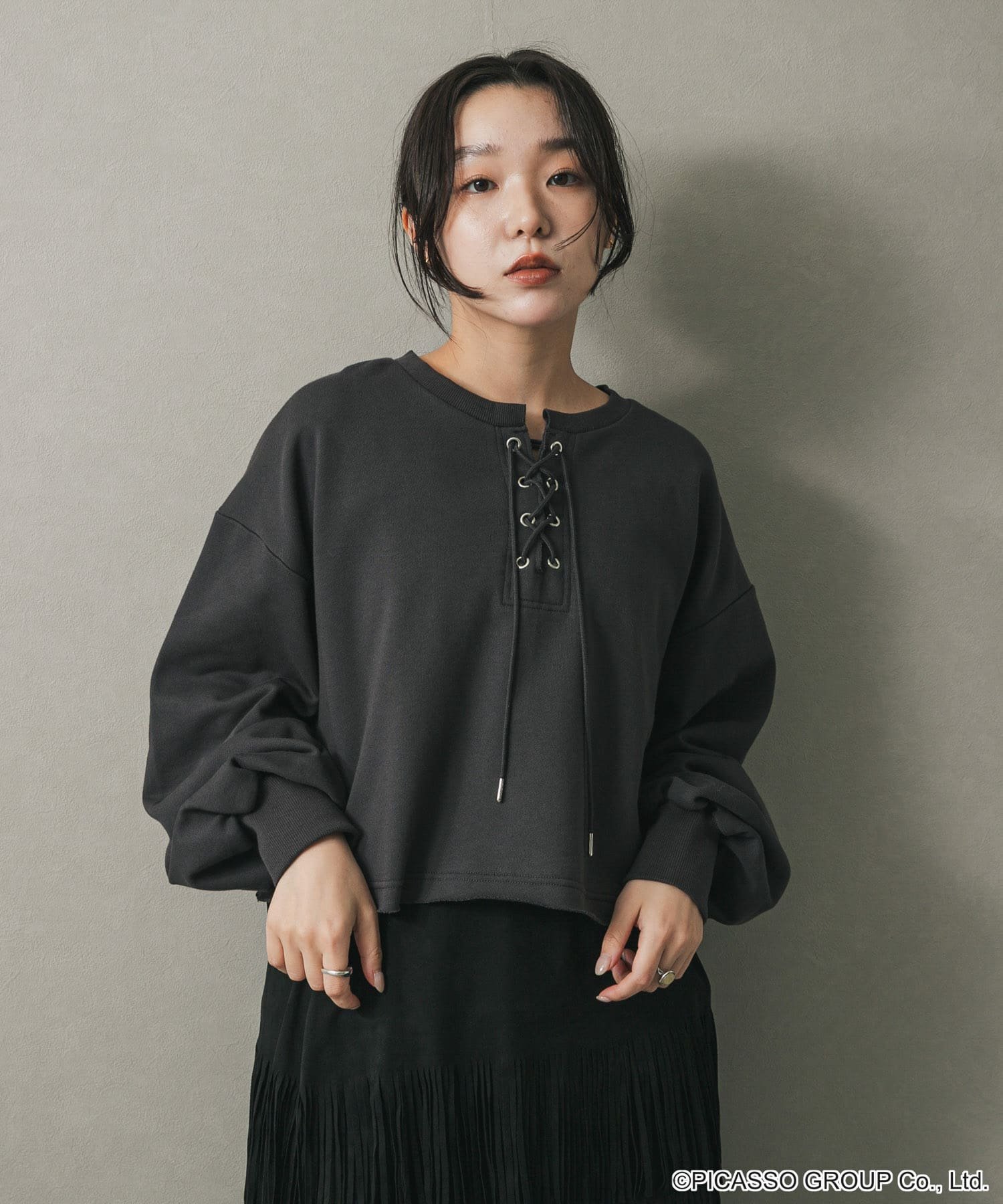 SENSE OF PLACE｜PICASSOレースアップクロップドトップ | Rakuten